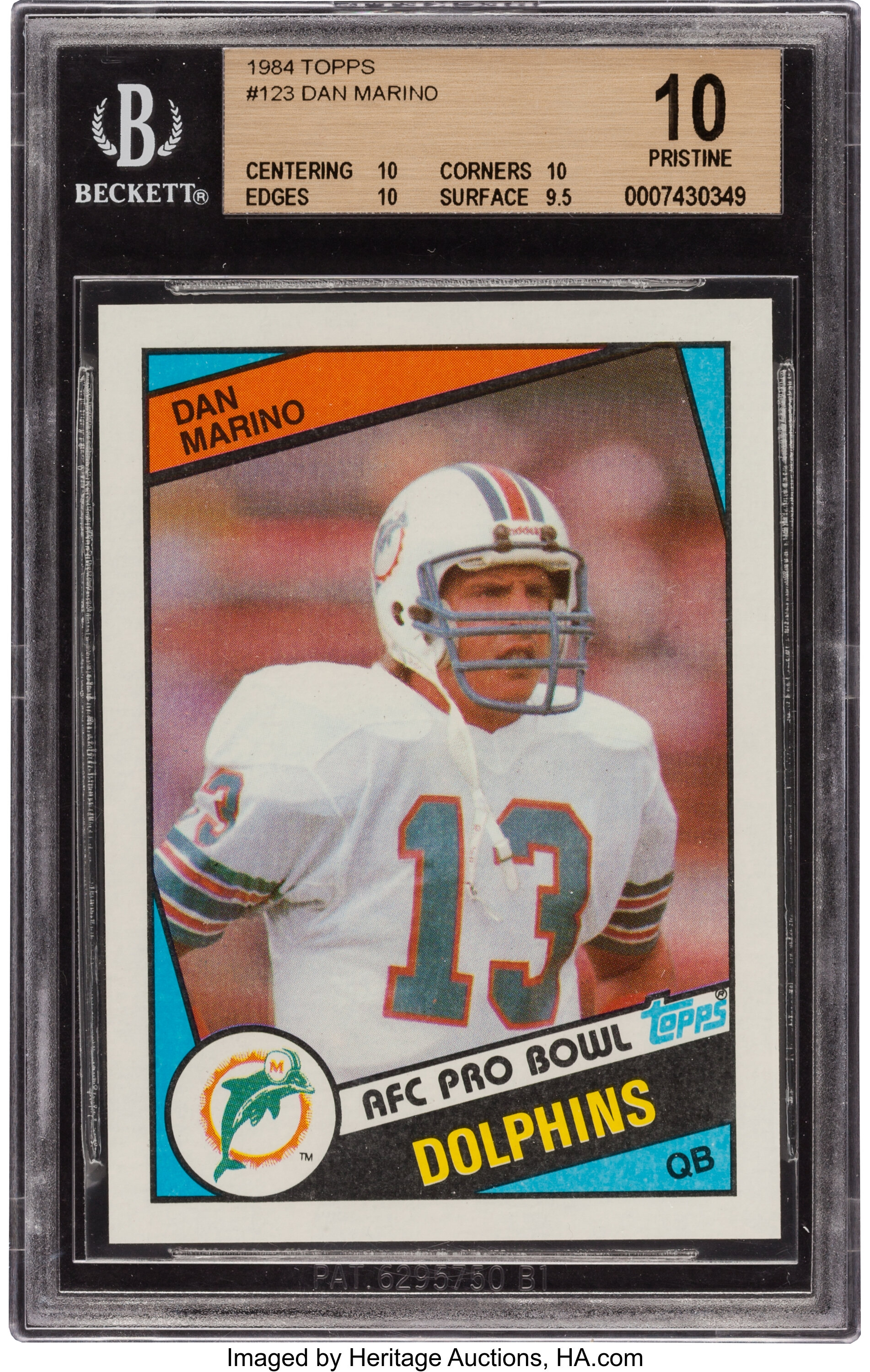 1984 Topps Dan Marino #123 Beckett Pristine 10.  Football Cards