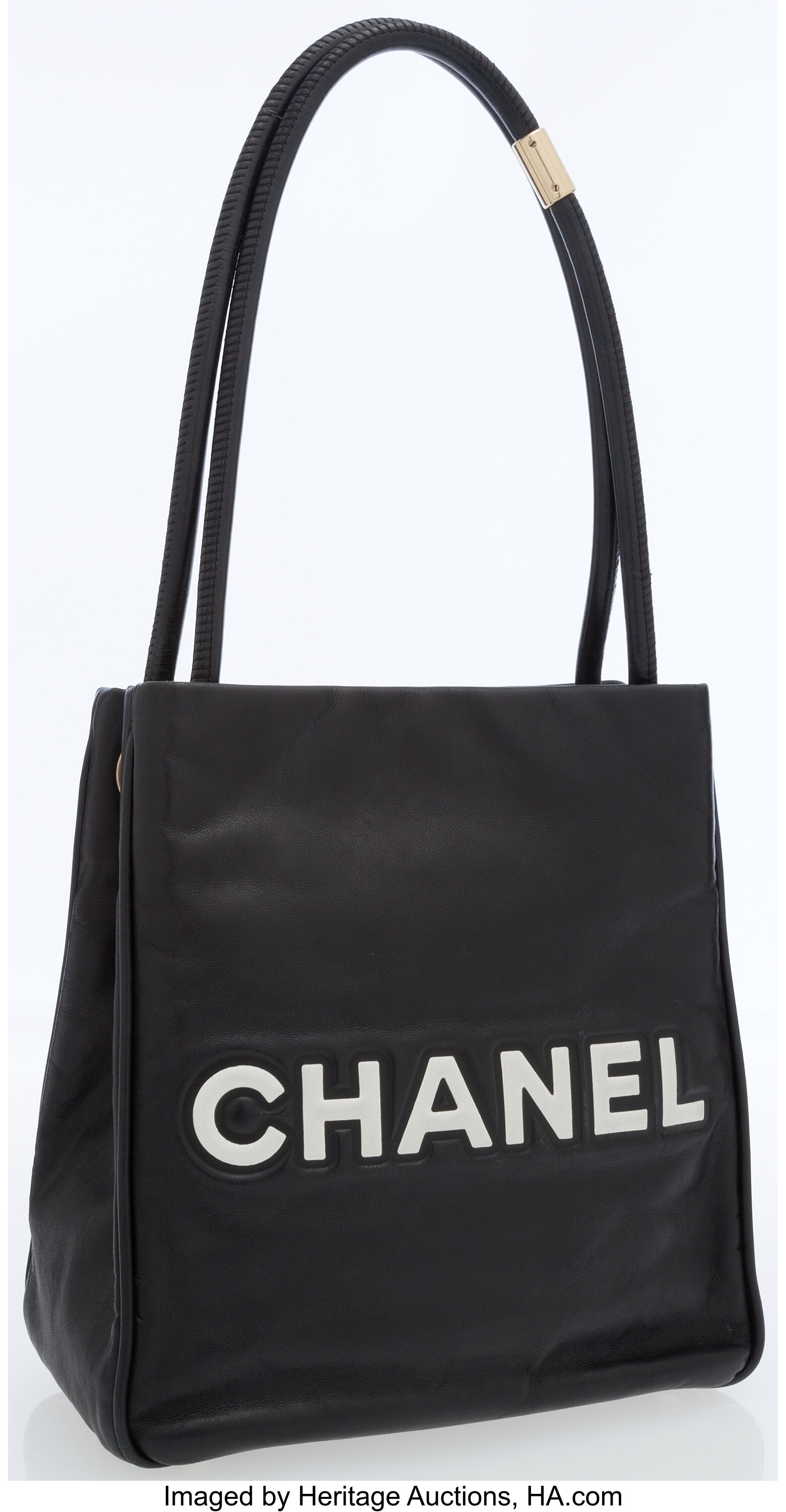 Chanel Camélia Black Canvas Tote Bag (Pre-Owned)