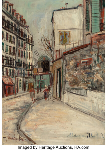 MAURICE UTRILLO (French, 1883-1955). Rue Lepic à Montmartre, circa