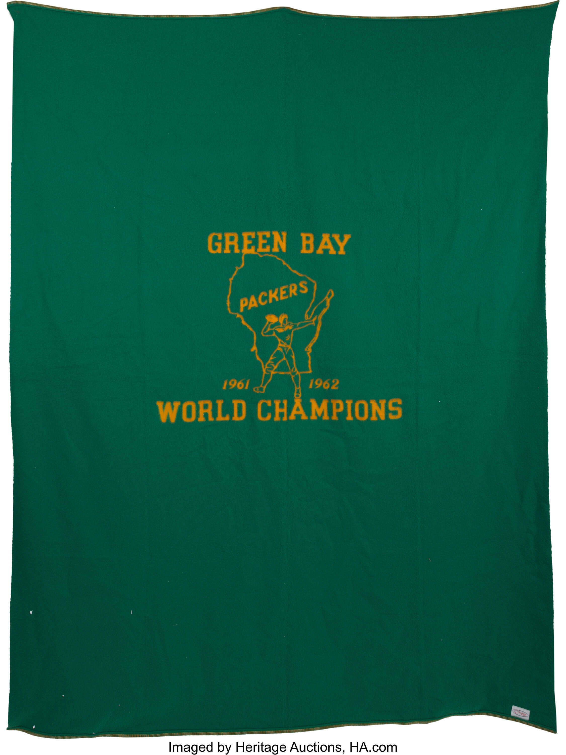 1961-62 Green Bay Packers World Championship Stadium Blanket., Lot  #83360