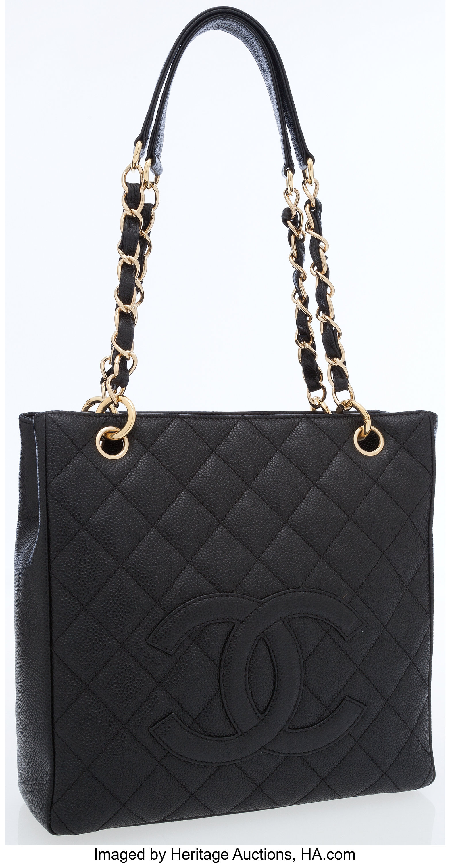 Sold at Auction: CHANEL - Petite Timeless Tote Caviar Quilted Leather -  White Shoulder Bag / Tote