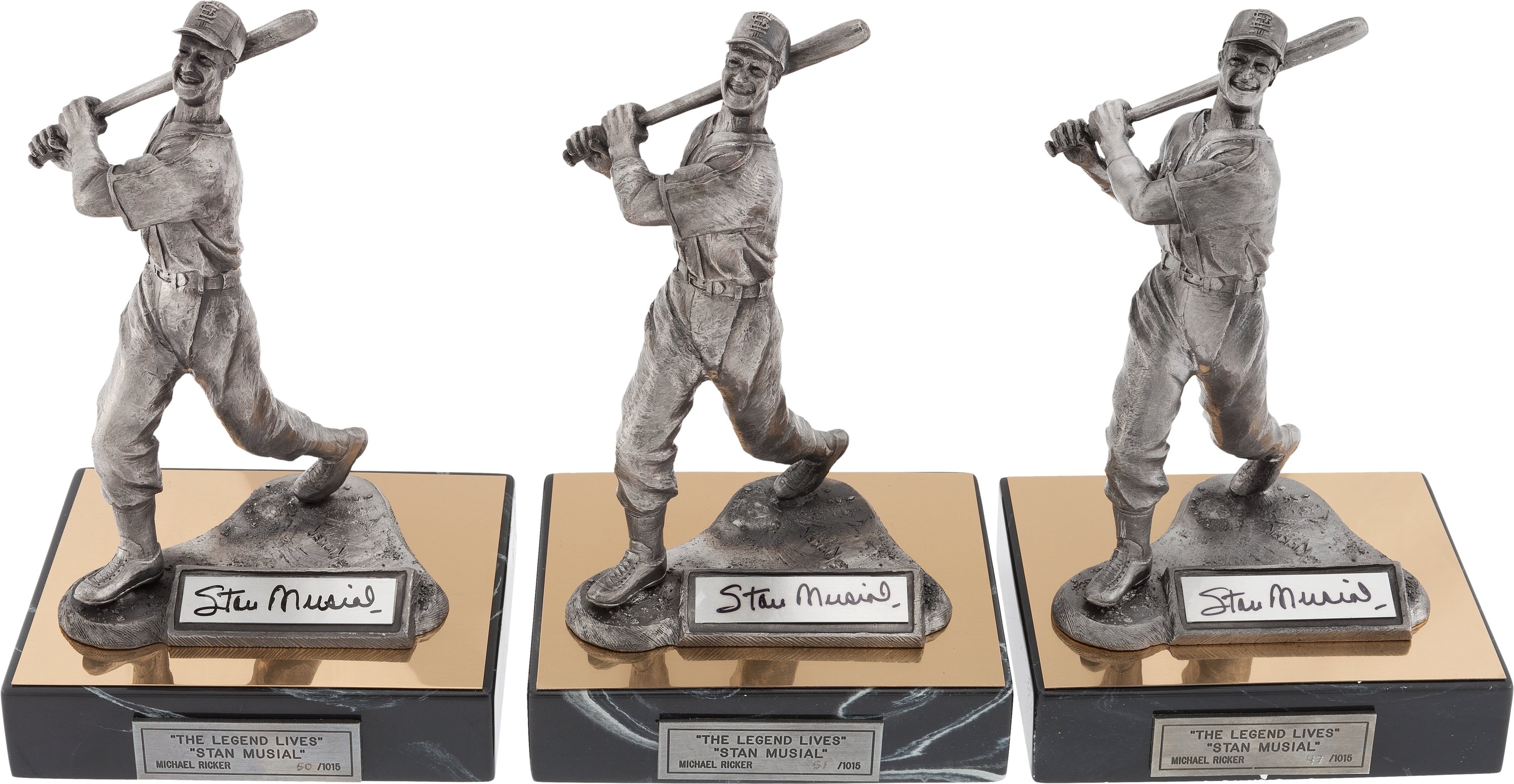 Stan Musial Signed Vintage 1994 Michael Ricker Pewter The Legend