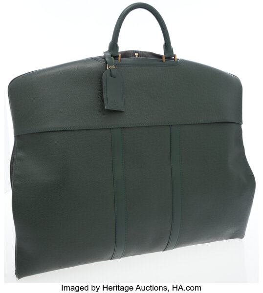 Louis Vuitton Hunter Green Taiga Leather Garment Bag.  Luxury