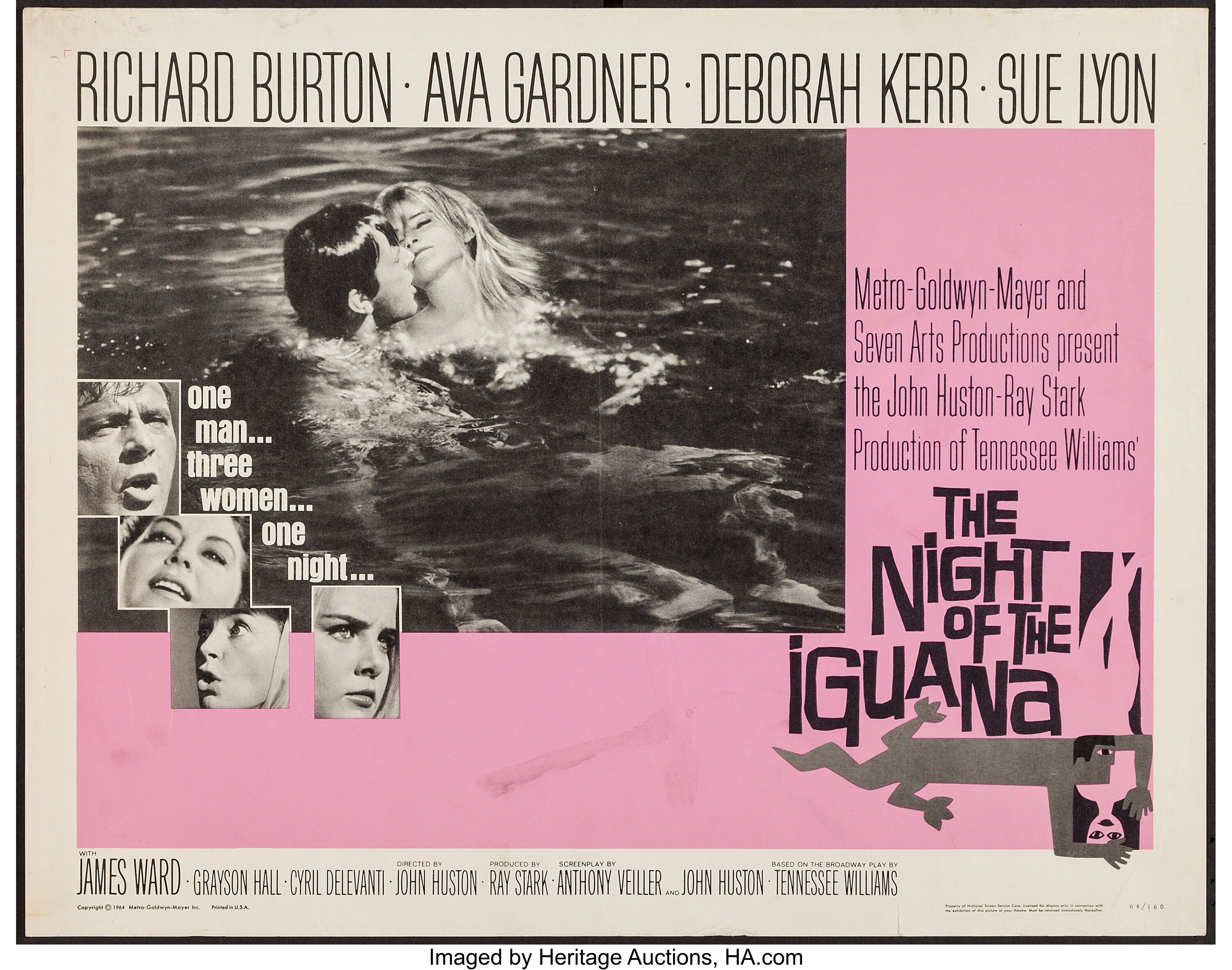 The Night of the Iguana (MGM, 1964). Half Sheet (22