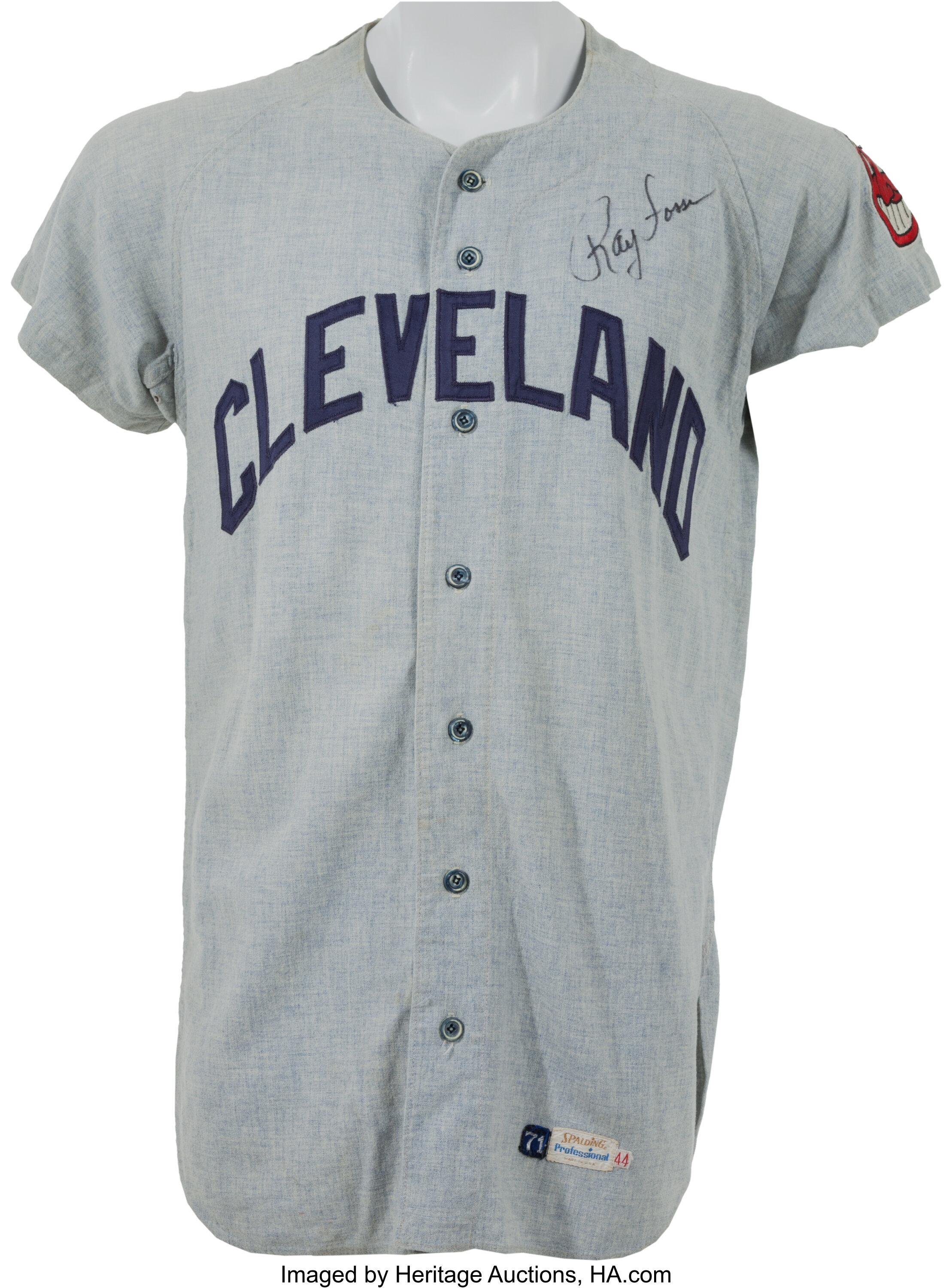 1971 Ray Fosse Game Worn Cleveland Indians Jersey - One Year Style., Lot  #82134