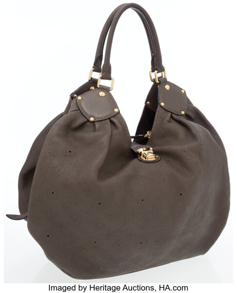 Sold at Auction: LOUIS VUITTON MAHINA HOBO TAUPE BAG