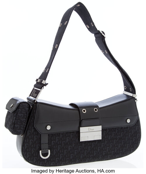 Dior Vintage - Oblique Canvas Boston Bag - Black Grey - Leather and Canvas  Handbag - Luxury High Quality - Avvenice