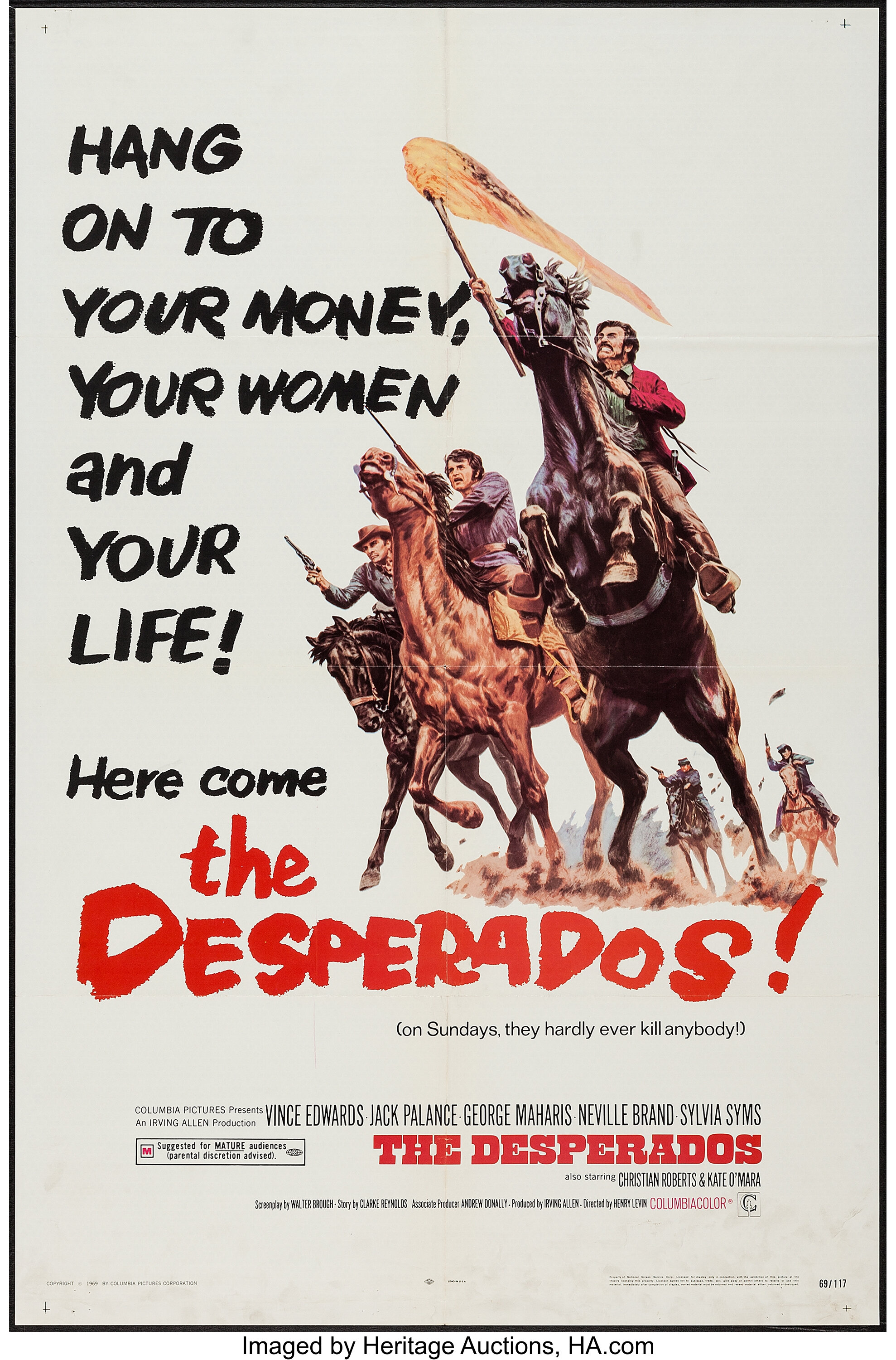 The Desperados & Other Lot (Columbia, 1969). Folded, Fine+. British, Lot  #54133