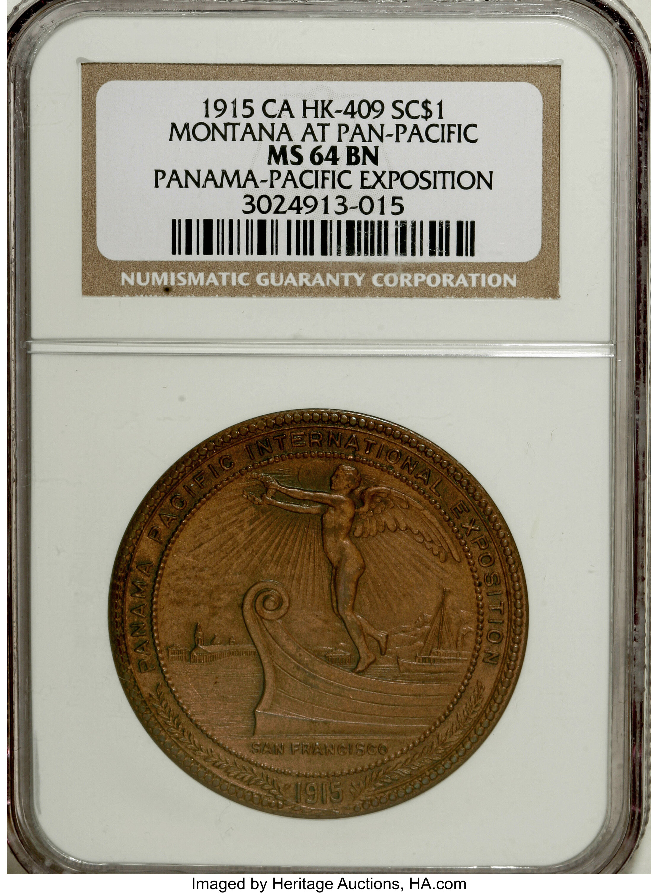 1915 Montana Pan-Pac Expo Fund, HK-409, MS64 Brown NGC.... | Lot