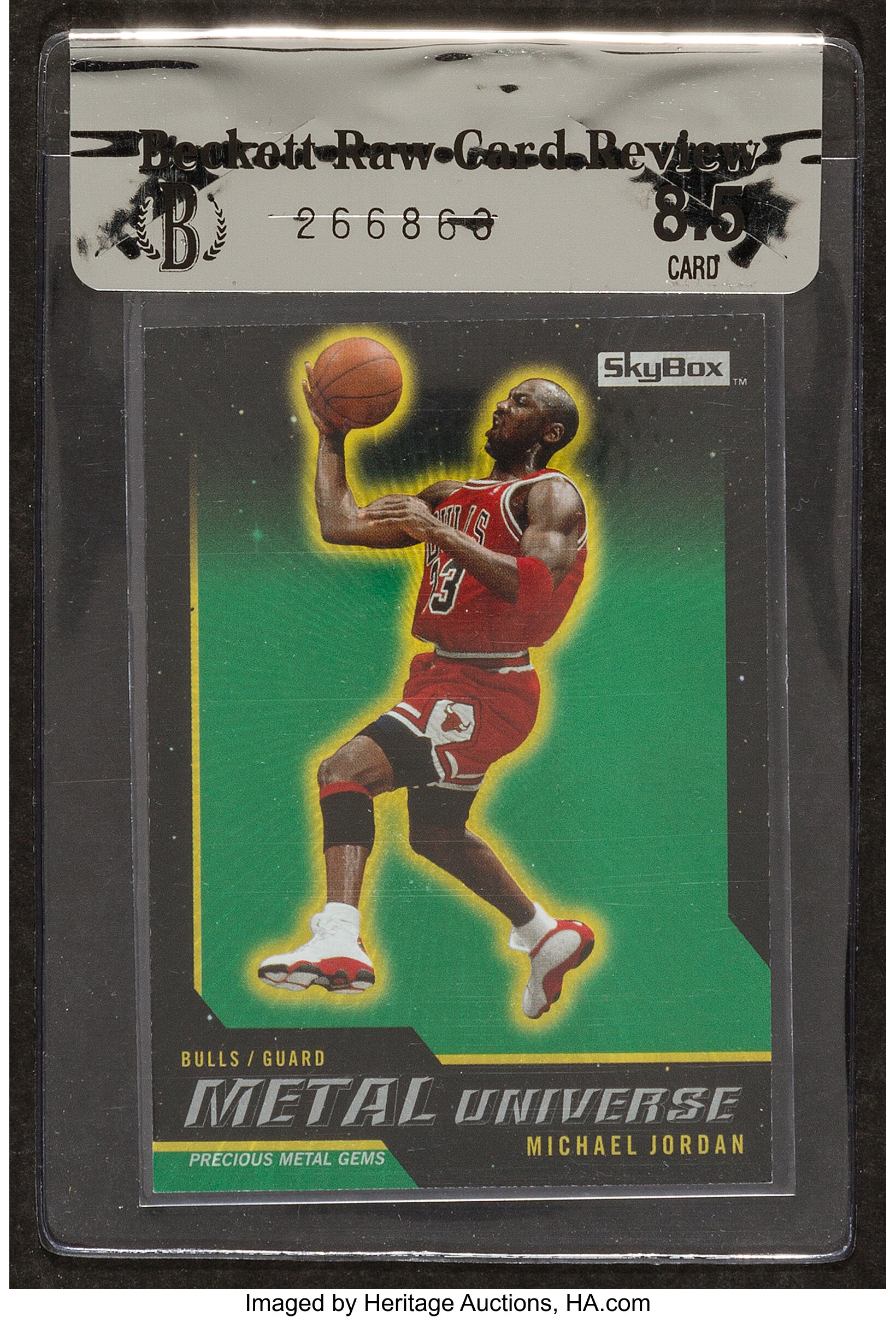 2008 Skybox Metal Universe Michael Jordan Precious Metal Green | Lot #44112  | Heritage Auctions