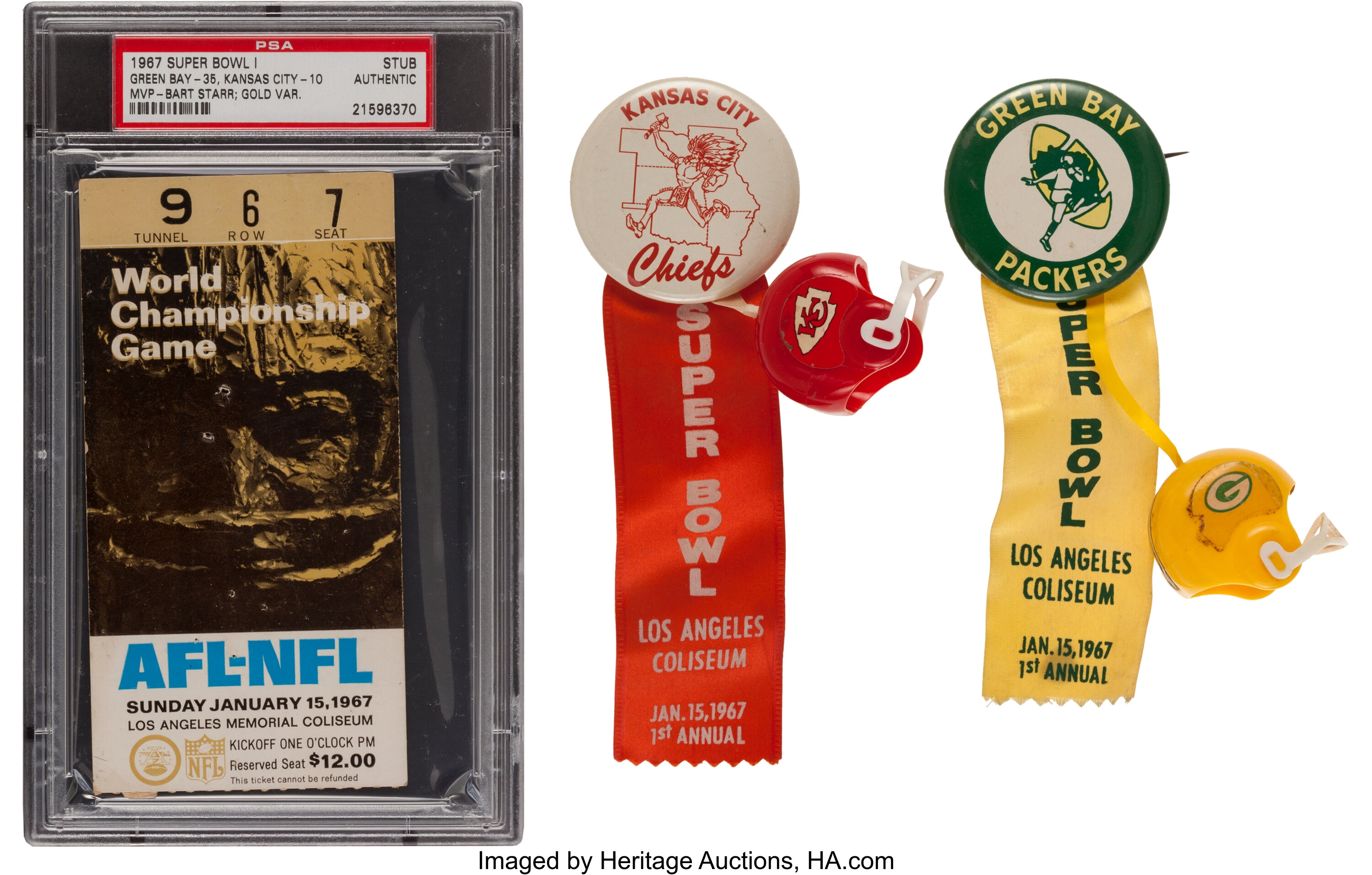 1967 Super Bowl I Packers vs. Chiefs Ticket Stub, PSA Authentic