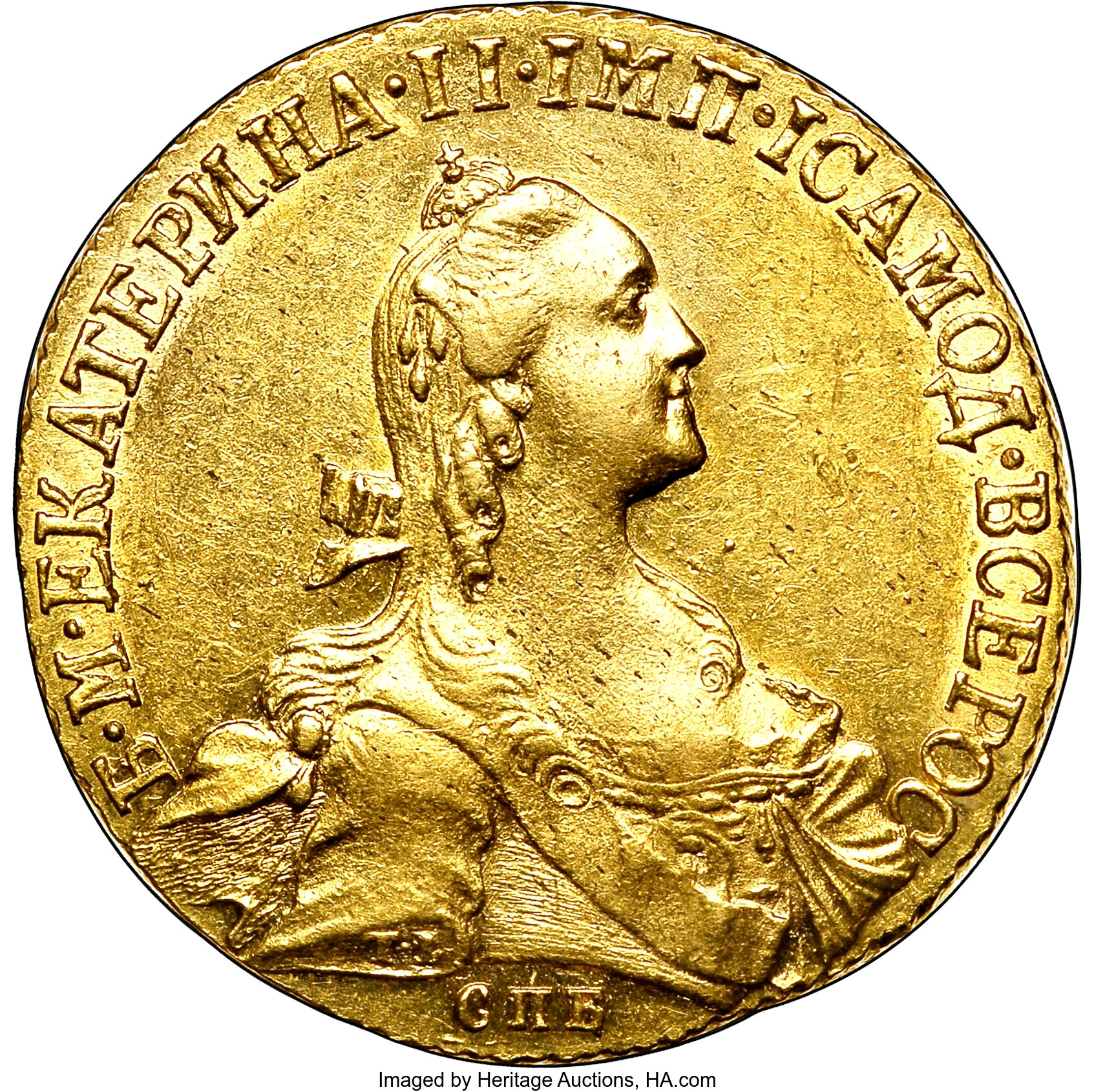 Russia Catherine II gold 10 Roubles 1766 СПБTI,... Russia Lot