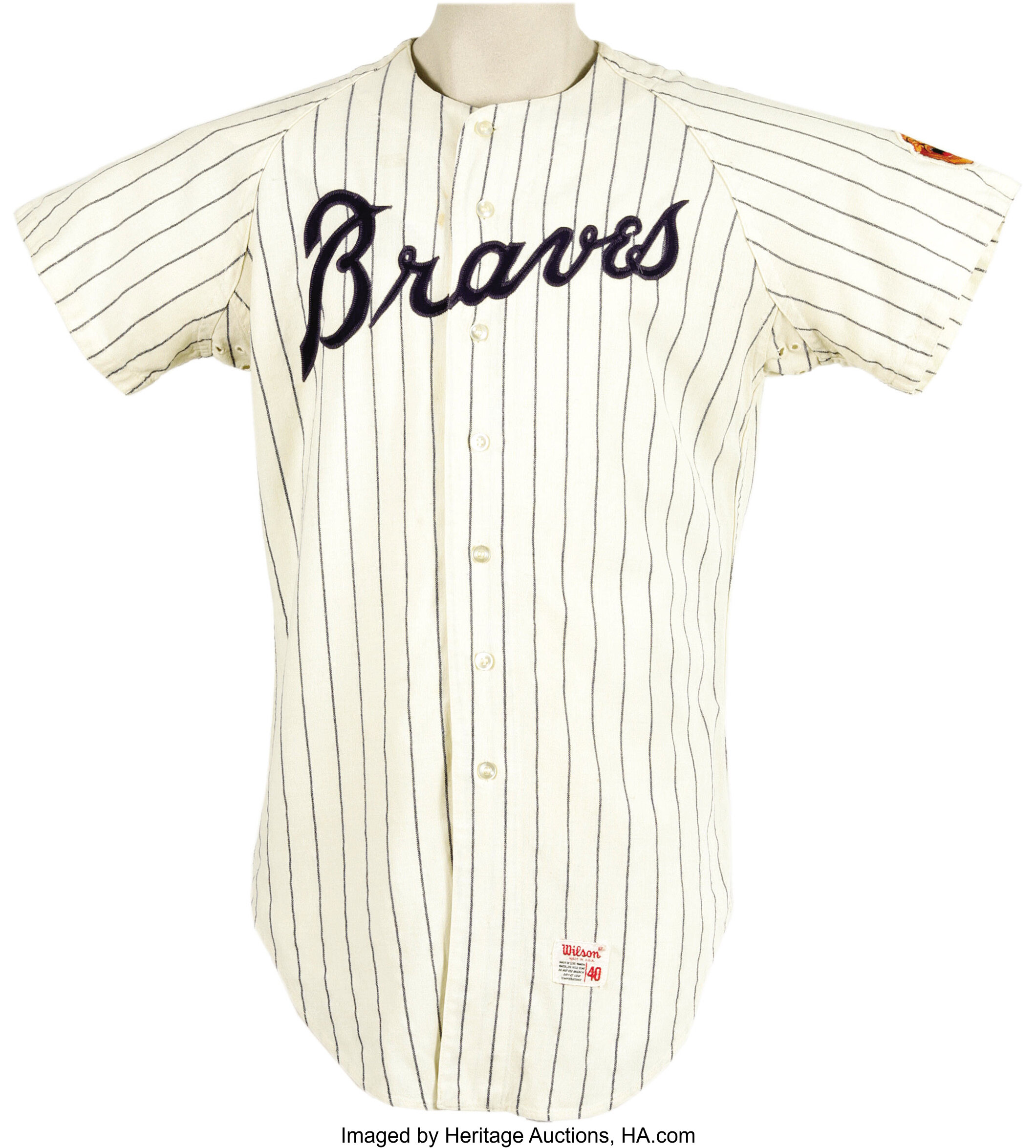 1968 Dusty Baker Game Worn Rookie Jersey. Home white pinstriped, Lot  #19646