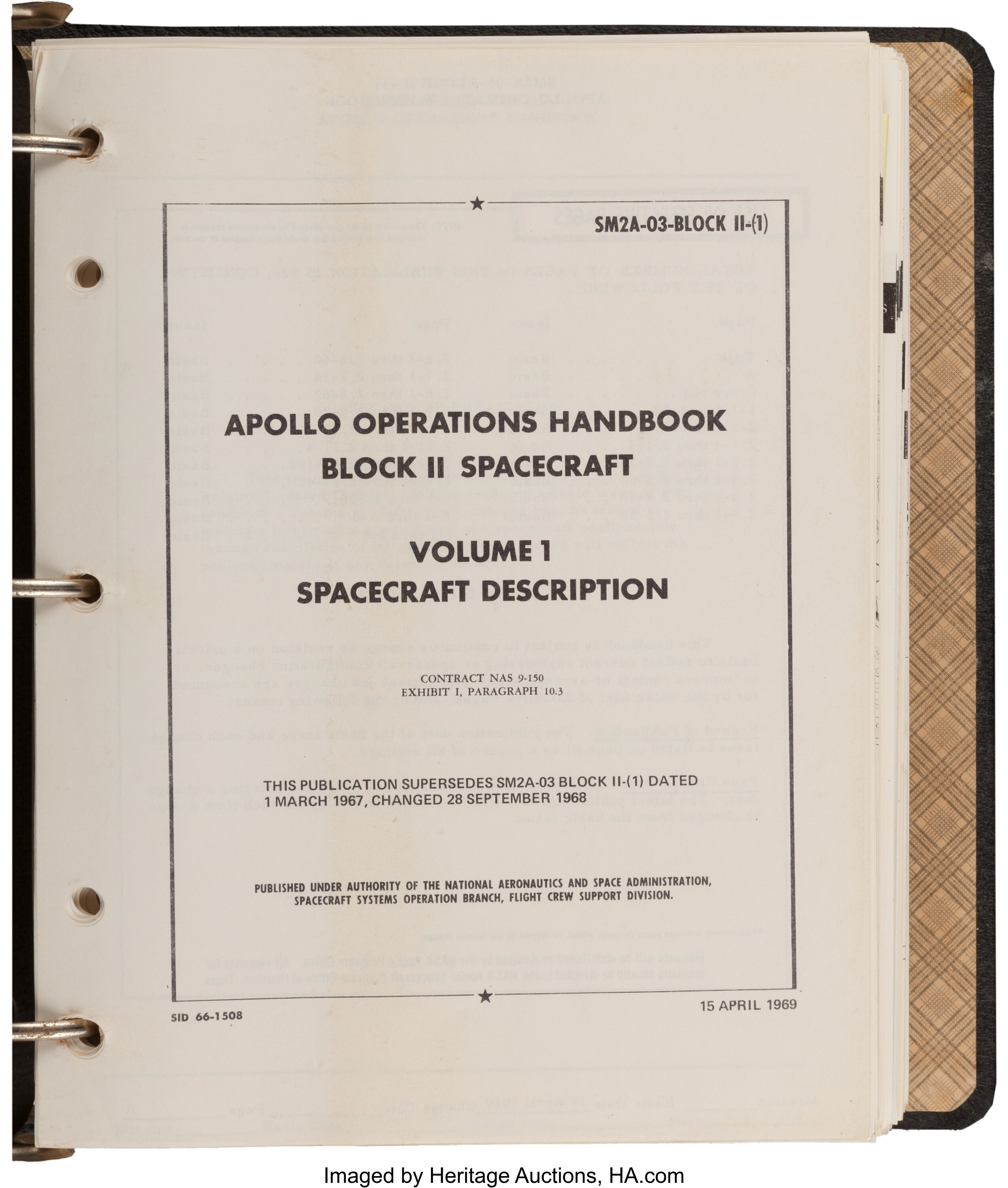 Apollo Operations Handbook Block II Spacecraft NASA Book | Lot #40154 ...