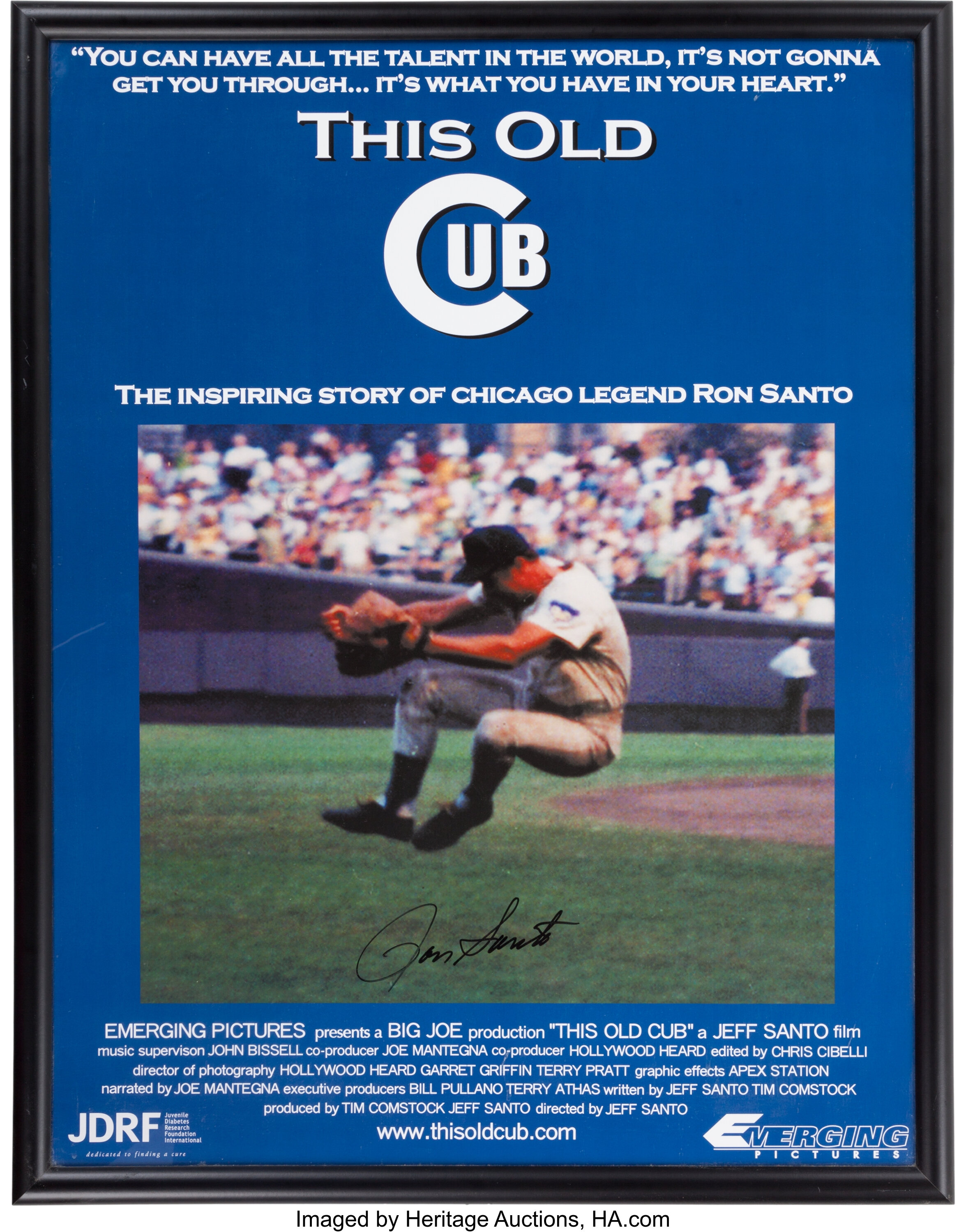 2004 Ron Santo This Old Cub Signed Movie Poster.  Baseball, Lot #83210