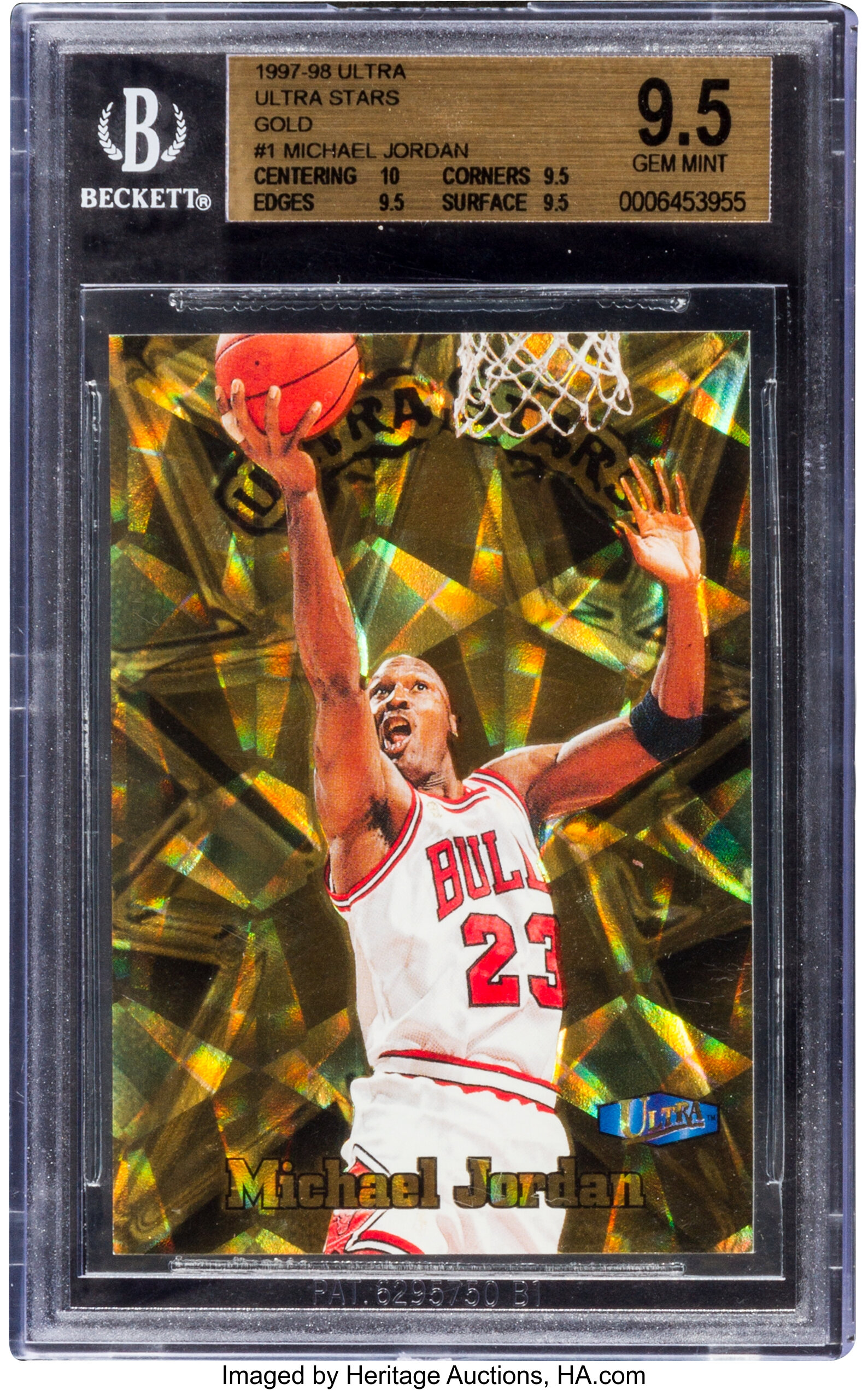 1997/98 Ultra Stars Michael Jordan Gold #1 BGS Gem MT 9.5 - Pop 