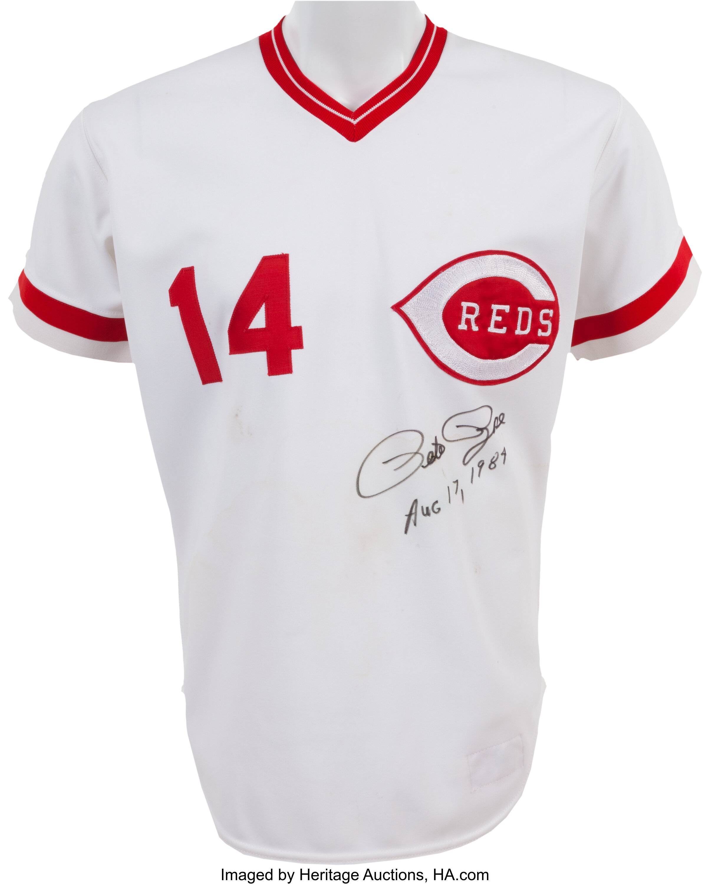 Lot Detail - 1984 PETE ROSE AUTOGRAPHED CINCINNATI REDS GAME WORN