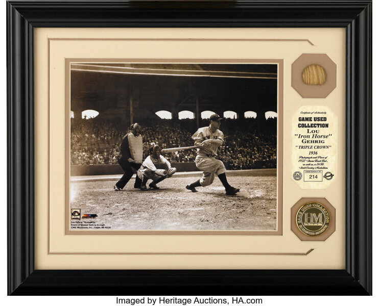 Matted 8x10 Photo- Ruth/Gehrig with Bat