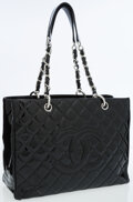 CHANEL Grand Shopping Quilted Caviar Leather GST Tote Bag Black