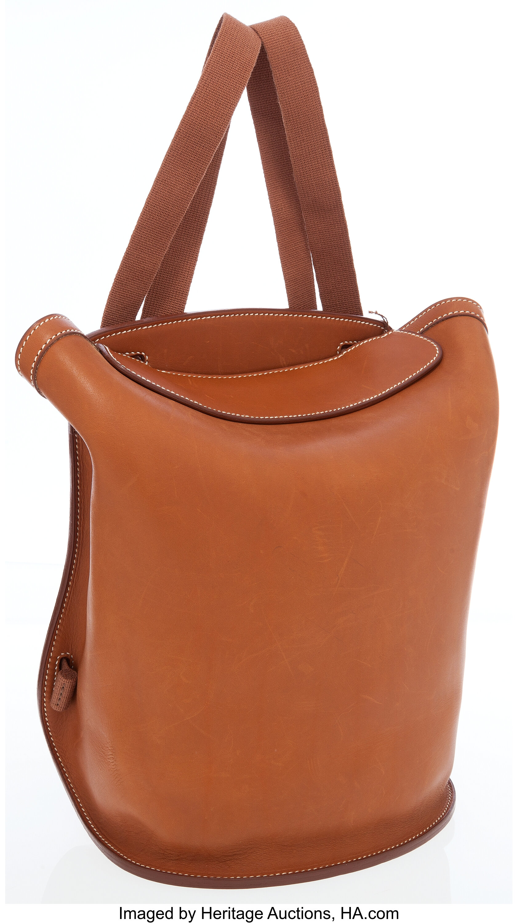 Hermes Chocolate Barenia Leather Sac a Dos Backpack PM Bag