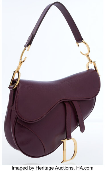 Boxy Saddle Bag Plum Dior Oblique Gravity Leather