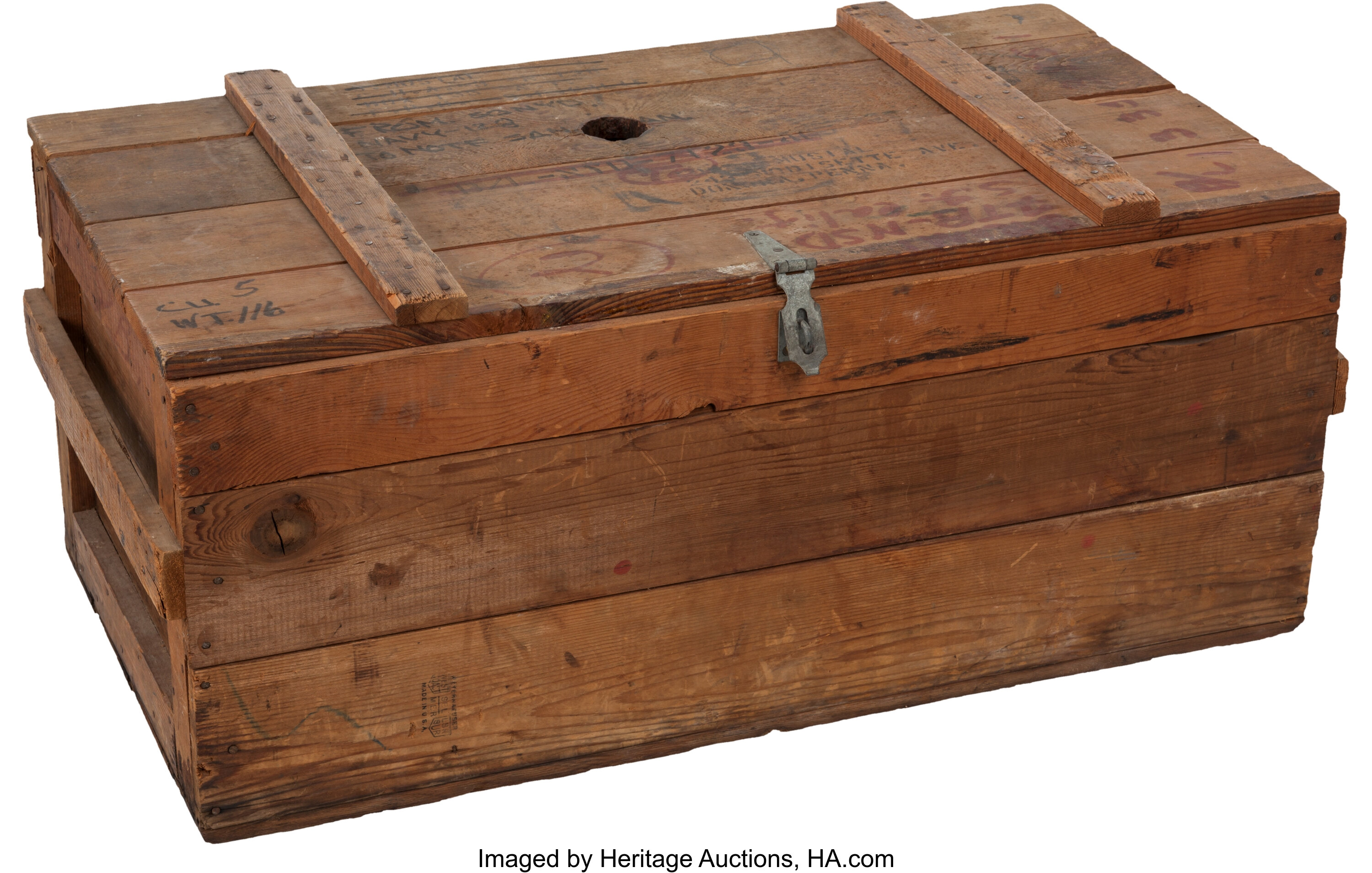 WWII Authentic Foot Locker Trunk Chest Abel & Bach - Antiques &  Collectibles - Irving, Texas, Facebook Marketplace