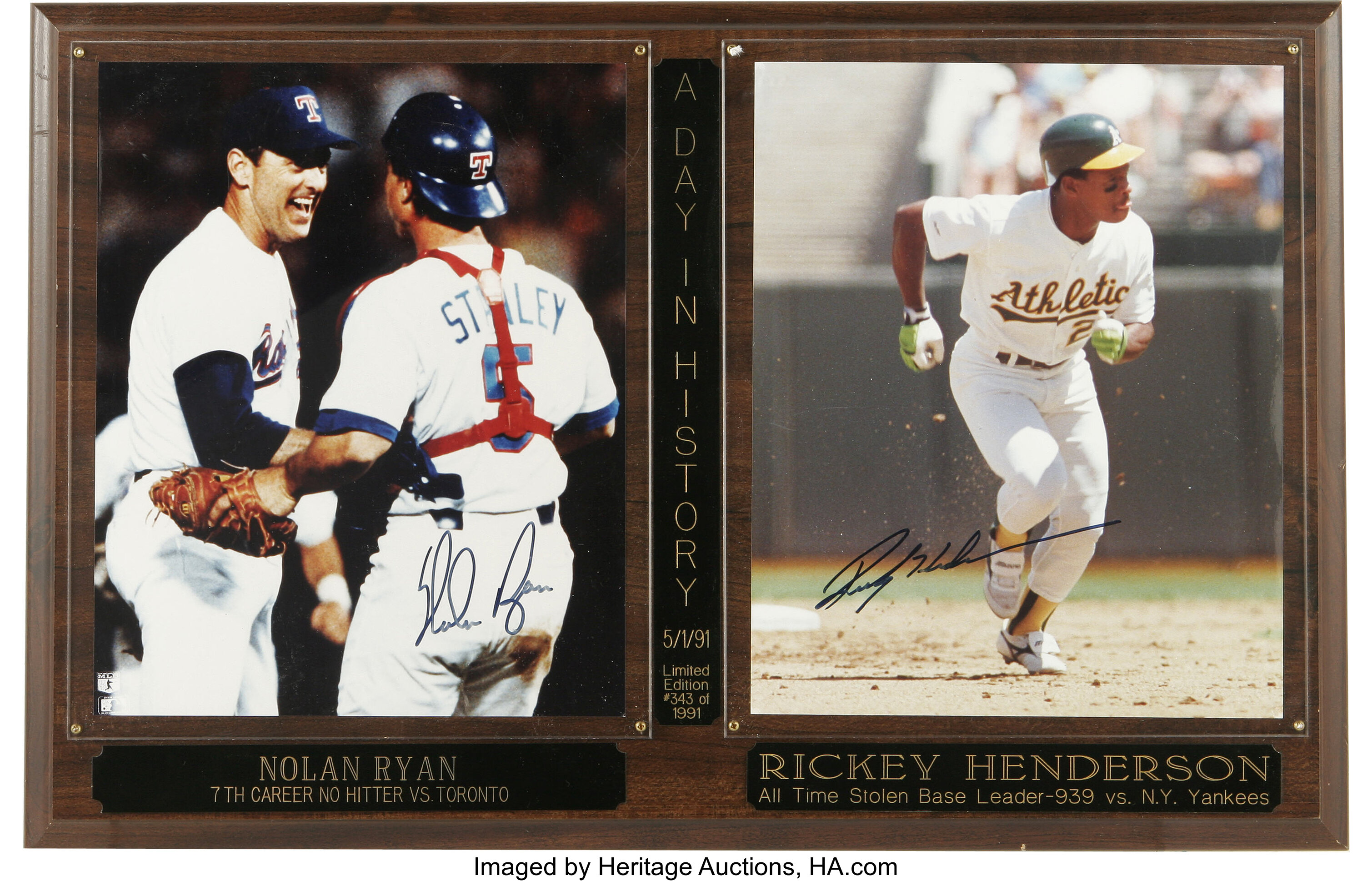 Lot Detail - Rickey Henderson Stolen Base Record Framed Newspaper