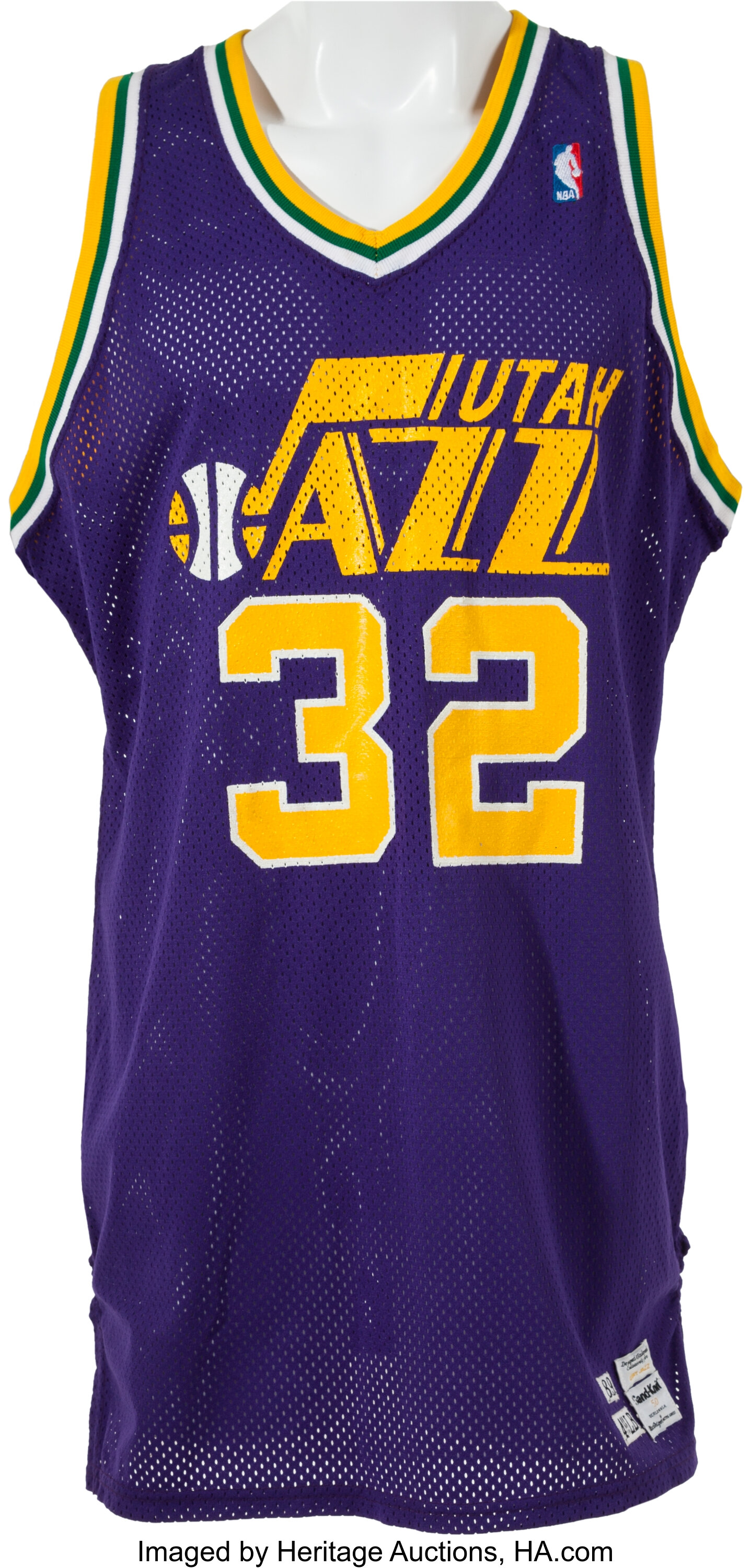 1990s Utah Jazz #15 Game Issued Purple White Practice Reversible