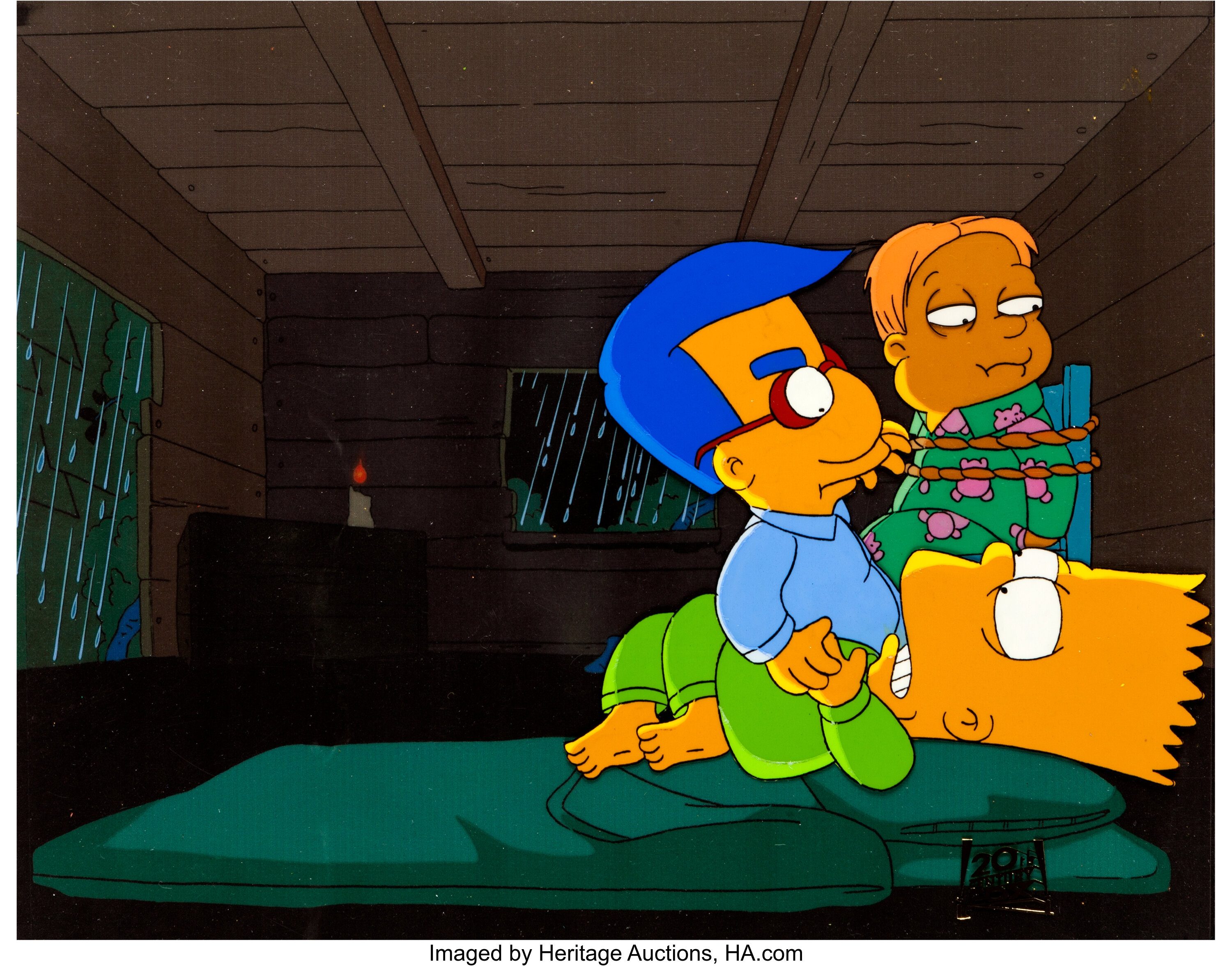 The Simpsons Bart, Milhouse, and Martin Production Cel Set-Up (Fox, | Lot  #96469 | Heritage Auctions