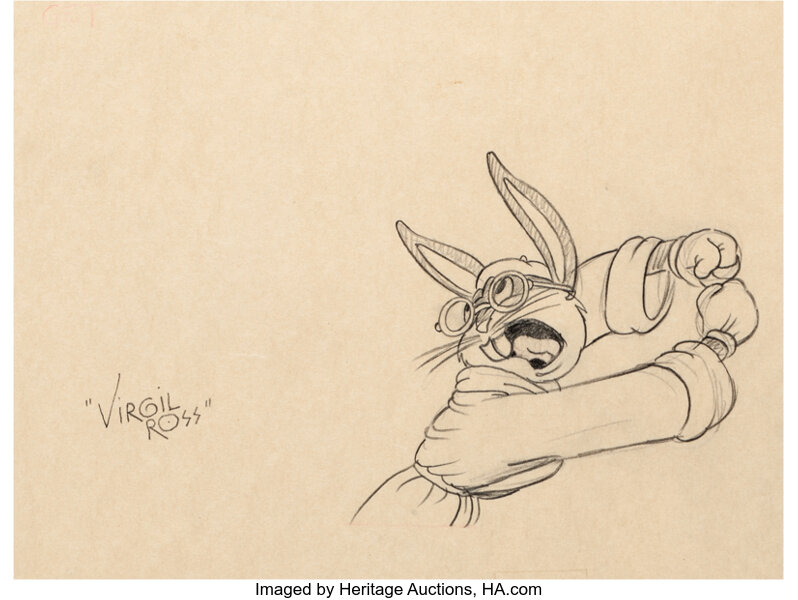 Original Warner Brothers Virgil Ross Model Sheet Animation Drawing fea –