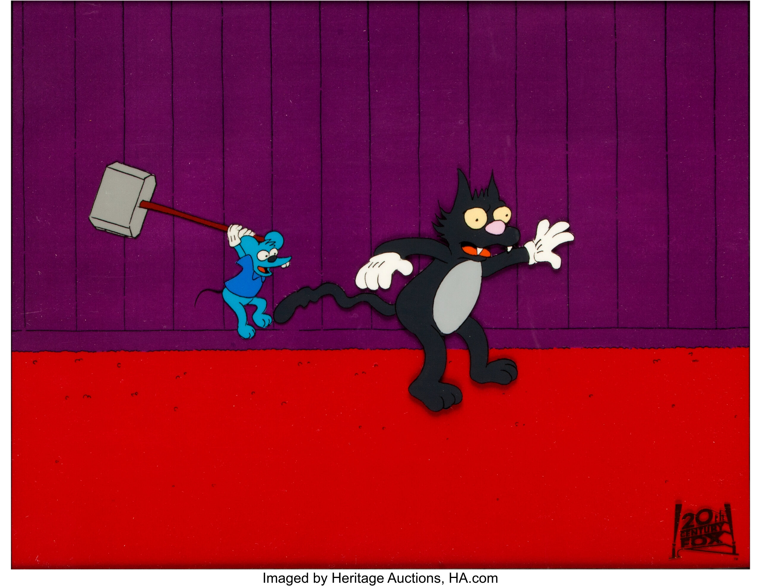 The Simpsons Itchy And Scratchy Production Cel Fox 1990 Lot Heritage Auctions