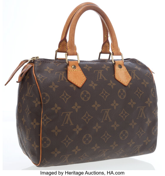 Louis Vuitton Classic Monogram Canvas Speedy 25 Top Handle Bag. , Lot  #77029