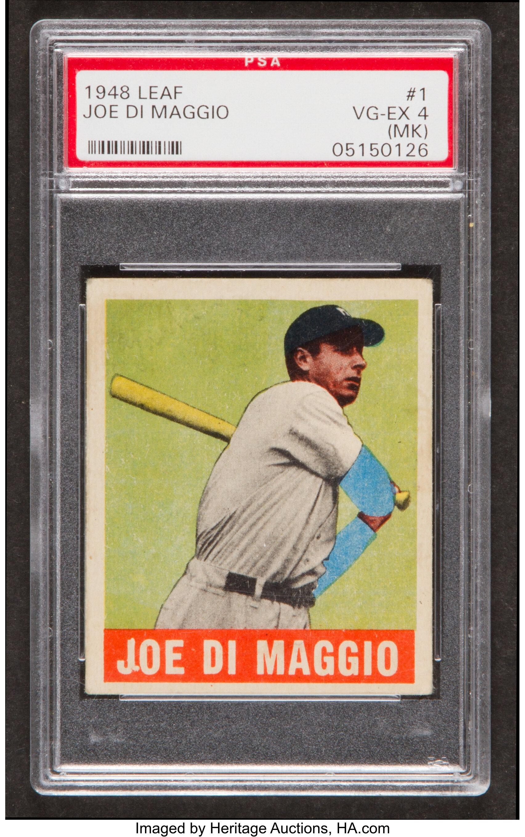 1948 Leaf Joe DiMaggio Wood Baseball Card Sign Display - 10"x12"