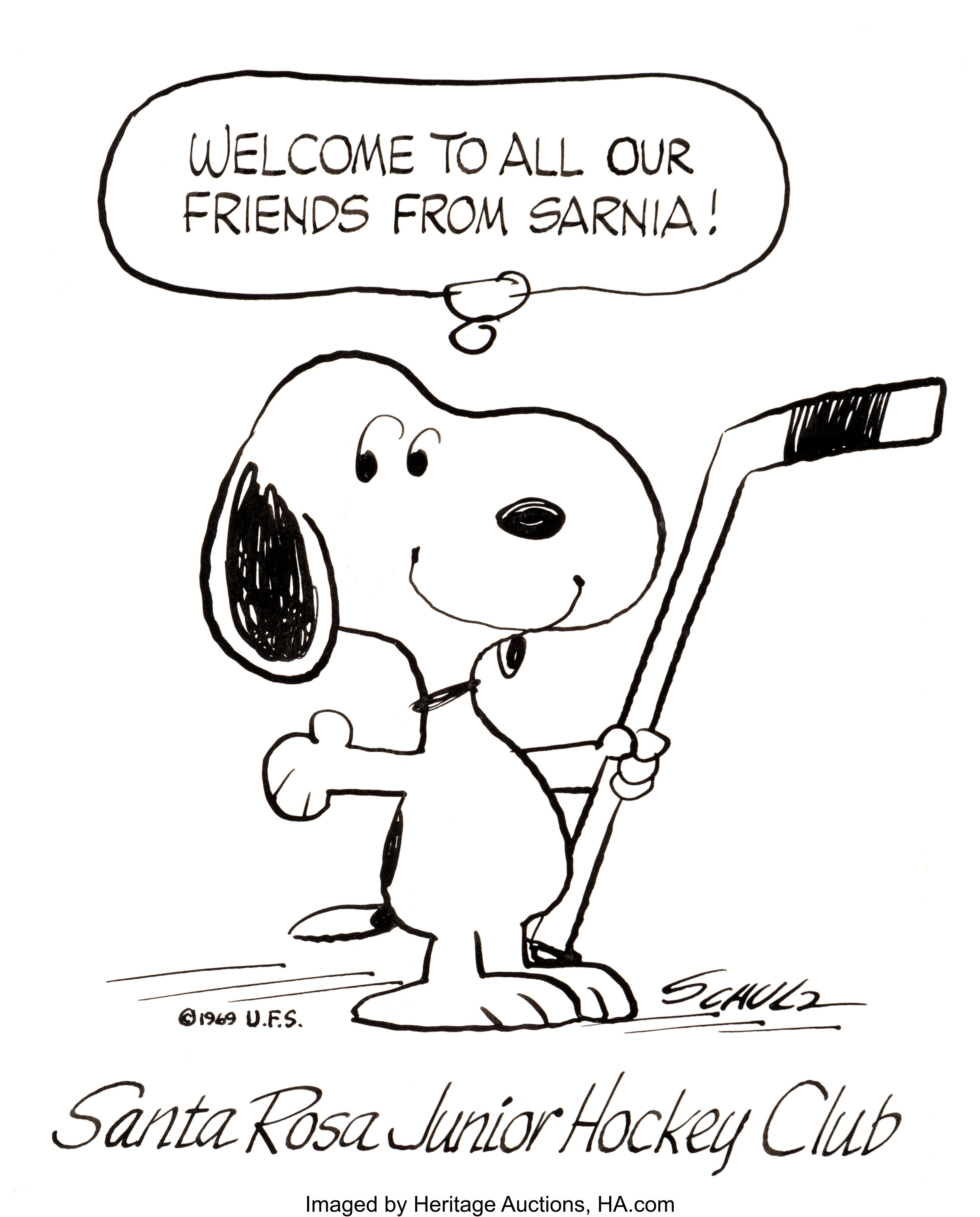 snoopy hockey cartoon