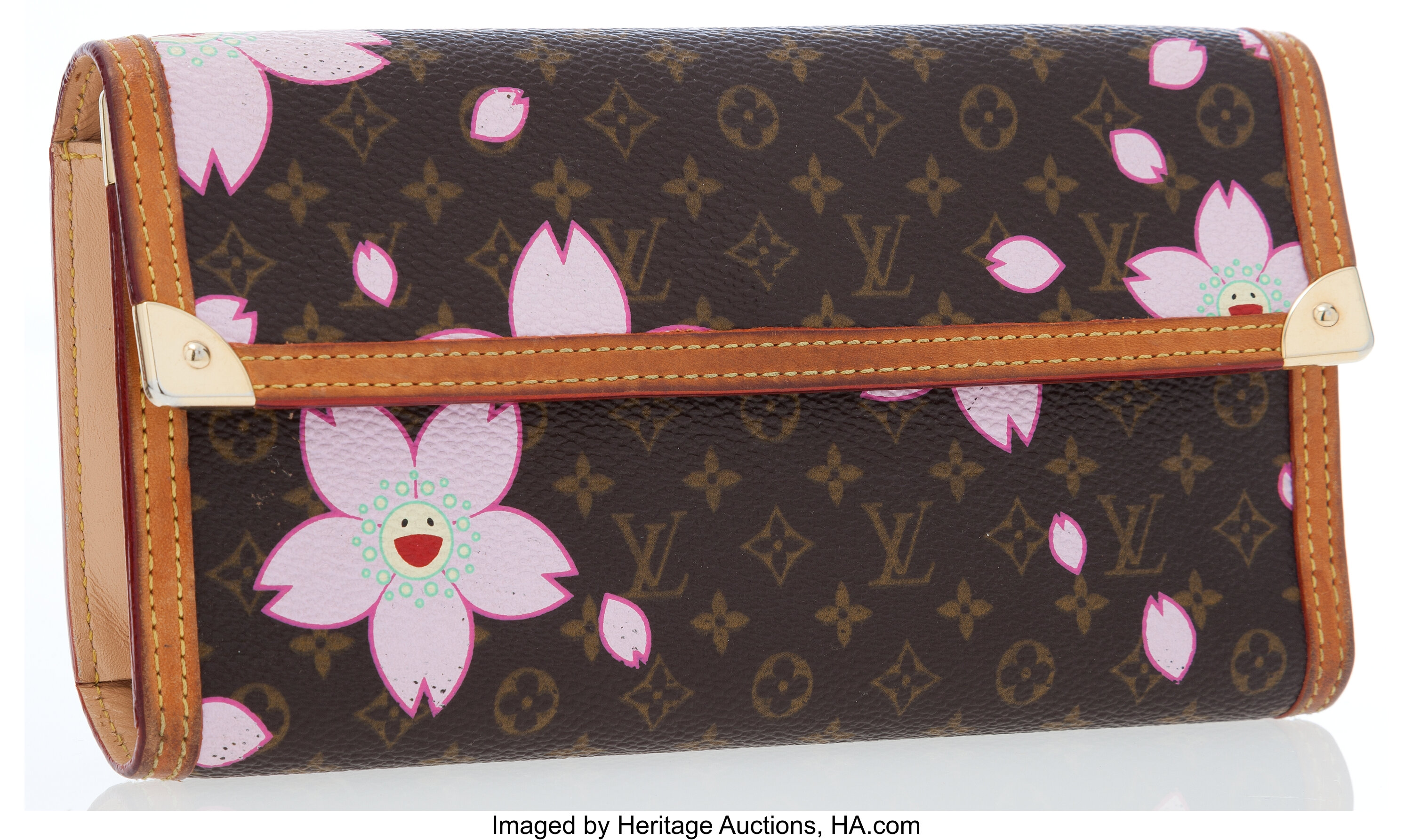 Louis Vuitton Takashi Murakami Cherry Blossom Porte-Tresor Wallet, Lot  #77044