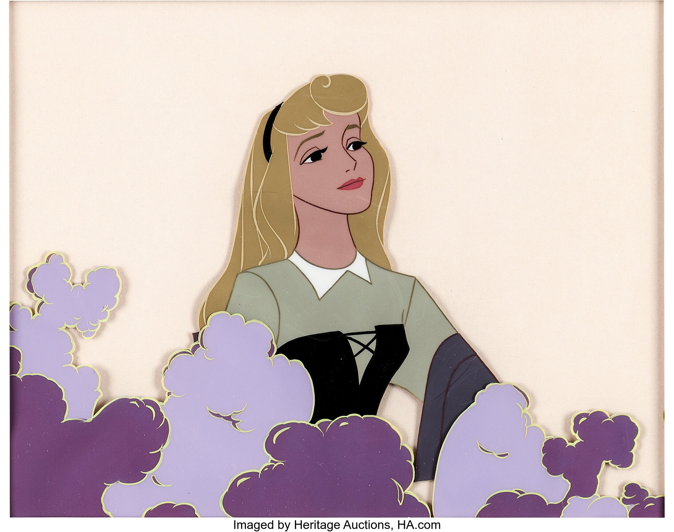 Sleeping Beauty Briar Rose Production Cel Set Up Walt Disney Lot