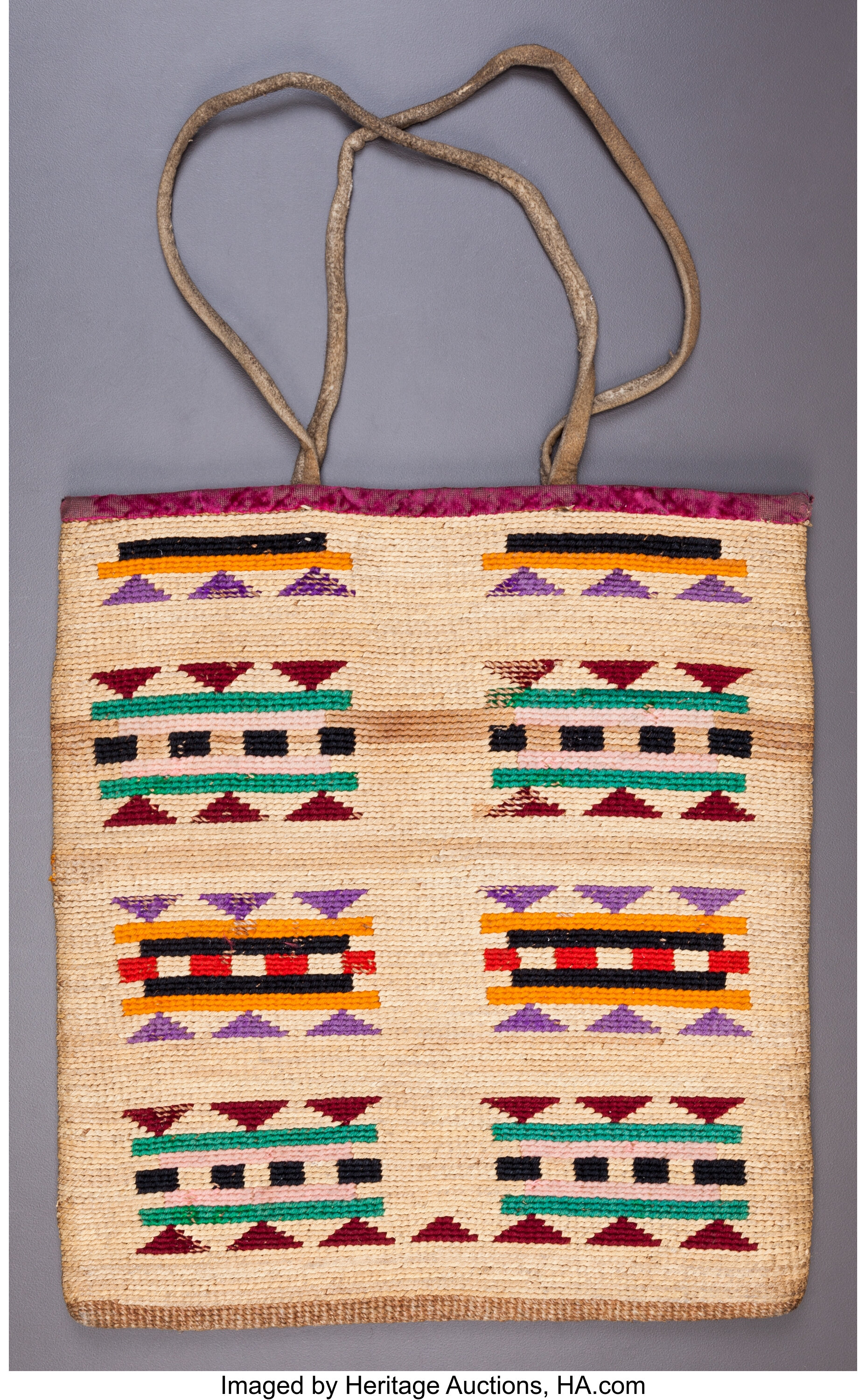 A PLATEAU TWINED CORNHUSK BAG. c. 1900... Other | Lot #50537 | Heritage ...