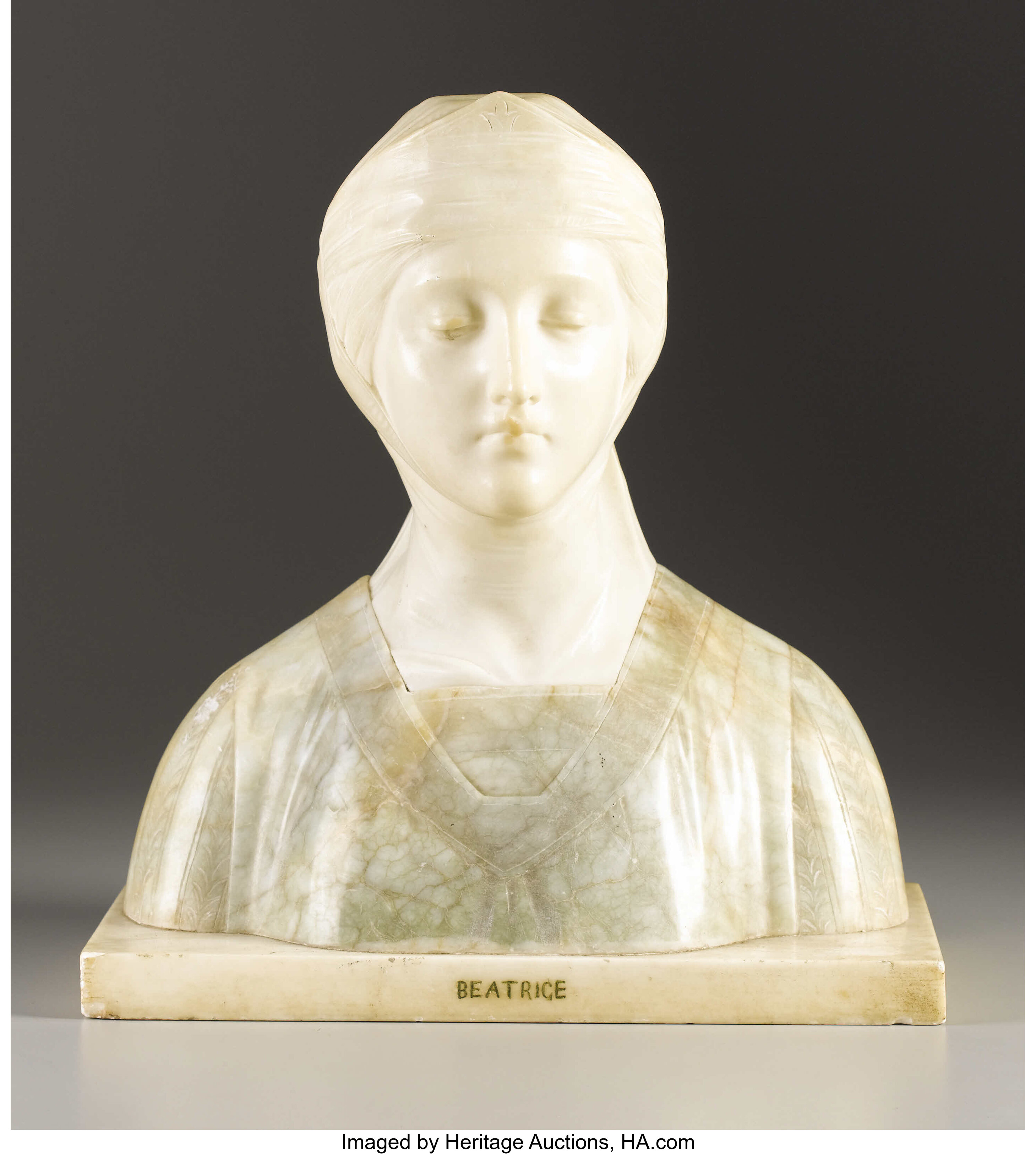 Bust of a Woman Beatrice . . G. Besji 19th 20th Century . Lot