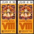 1974 Super Bowl VIII Full Ticket PSA Gem Mint 10. Football, Lot #82916