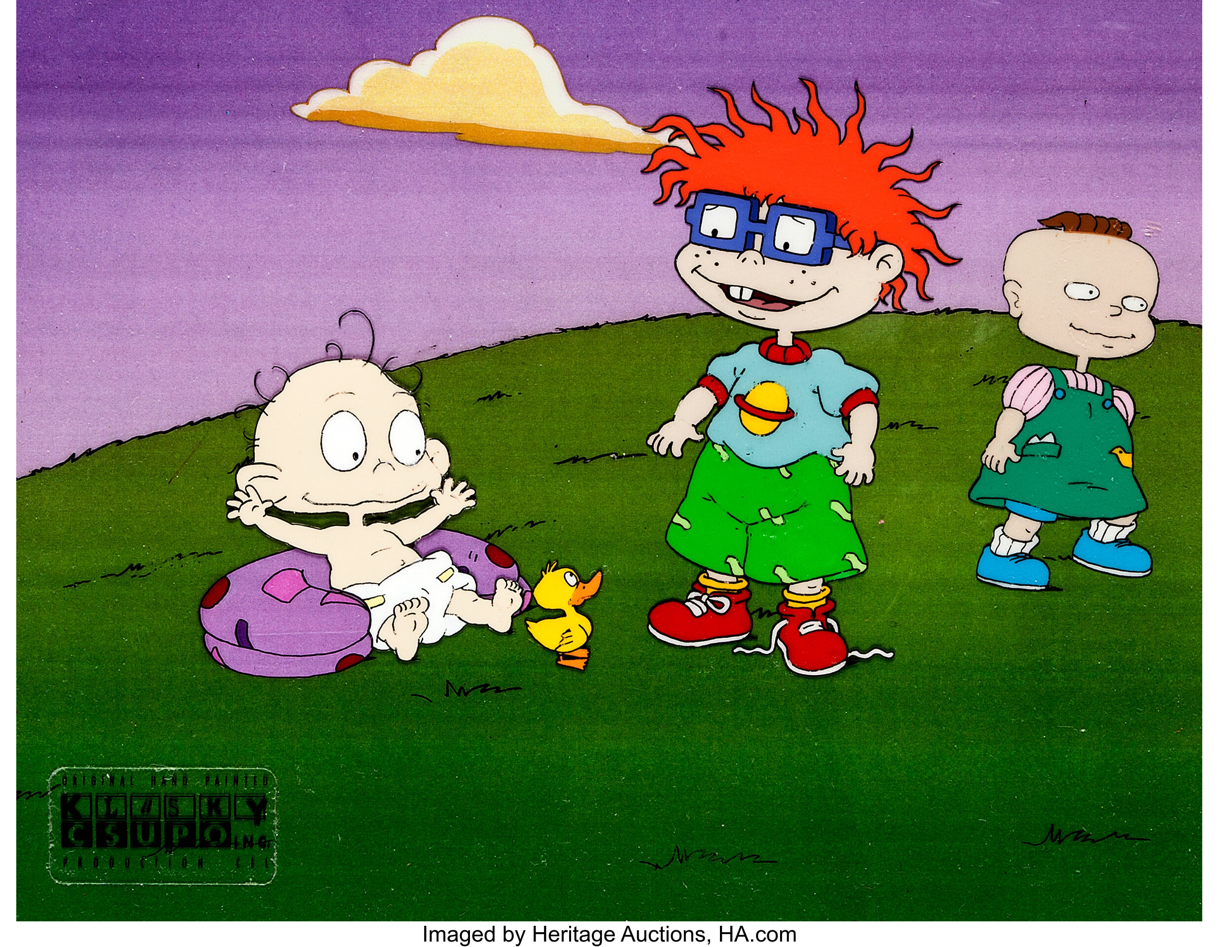 Rugrats Chuckie Phil And Dil Production Cel Set Up Nickelodeon 9158