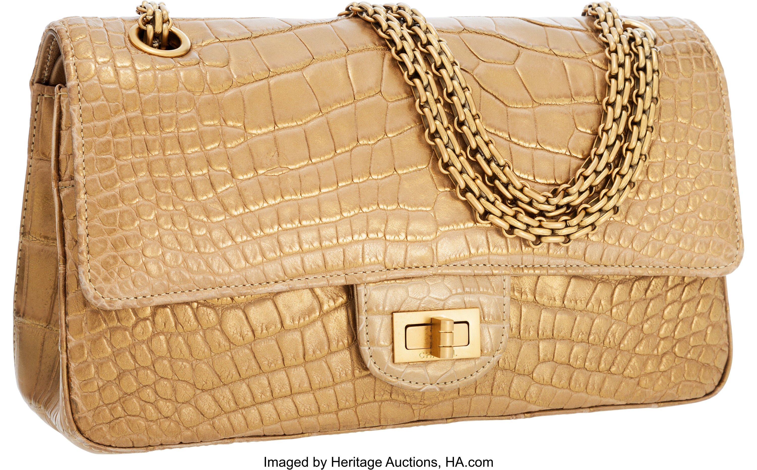 Chanel Classic Flap 2.55 Reissue Graffiti Crocodile Embossed Mini Cocodile Bag