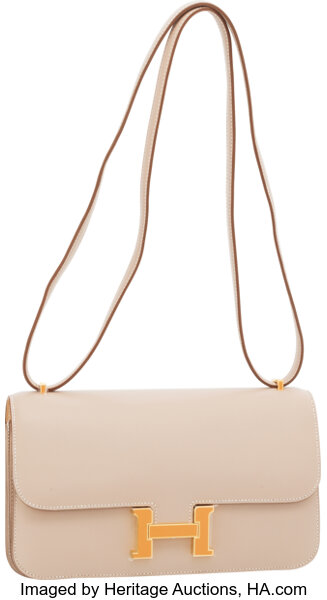 Hermès Hermes Vintage White Leather Constance Flap Shoulder Bag Beige  ref.569220 - Joli Closet