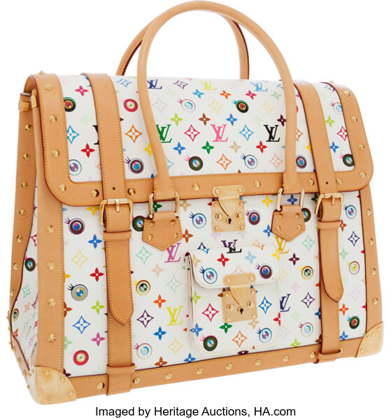 TAKASHI MURAKAMI LOUIS VUITTON WHITE MONOGRAM MULTICOLORE EYE NEED YOU BAG  Rare