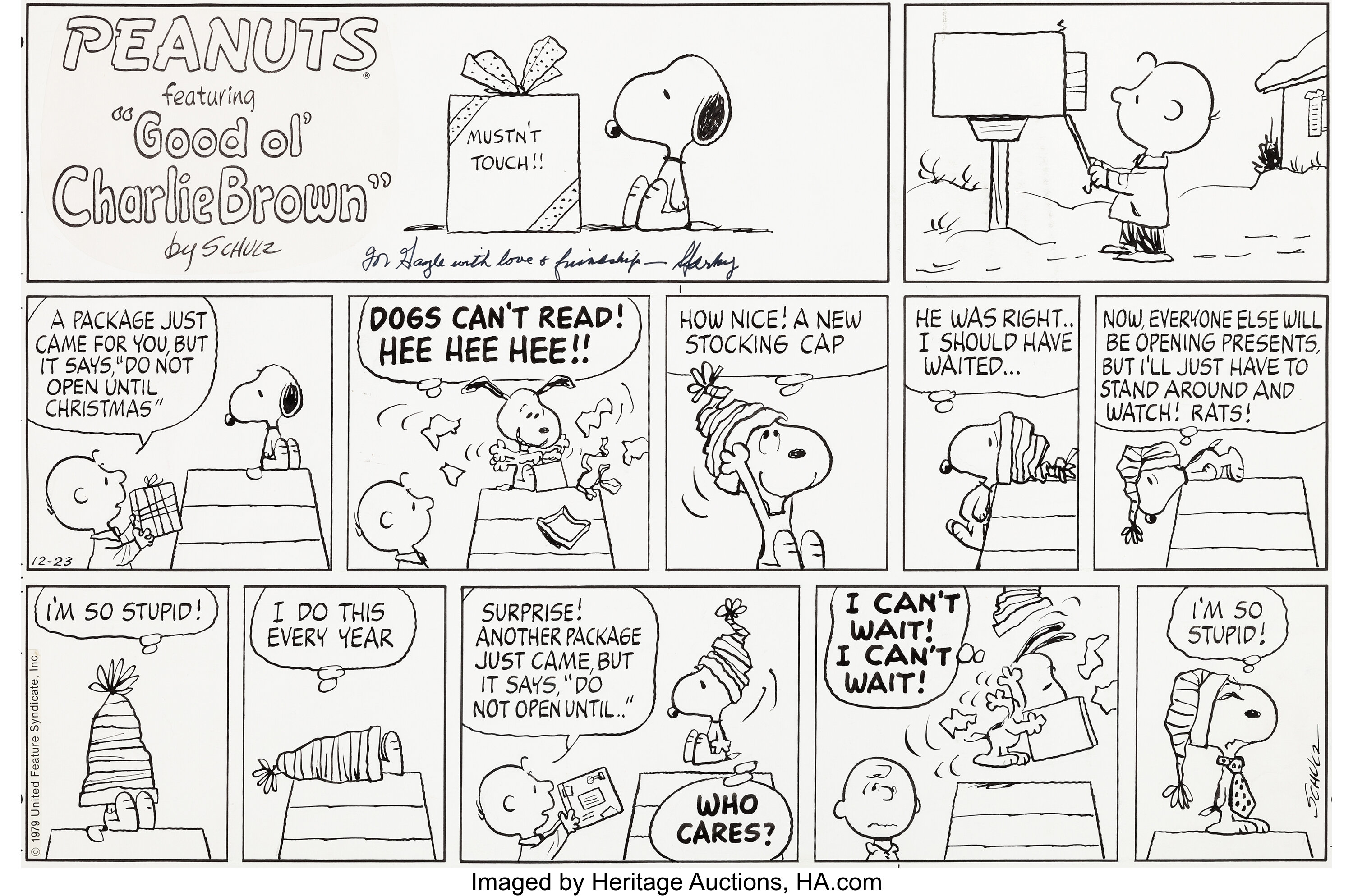 peanuts christmas comic strip