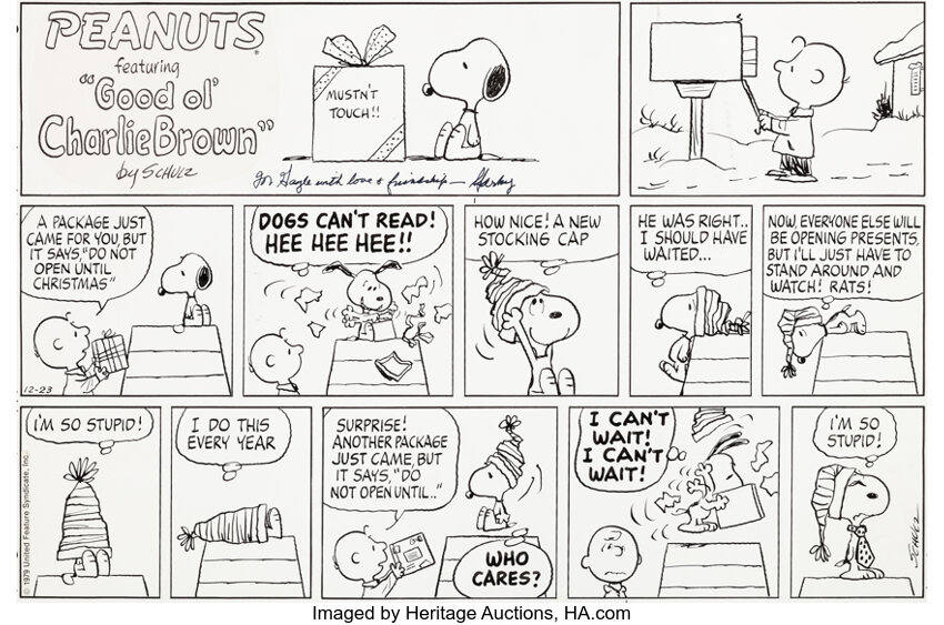 peanuts christmas comic strip