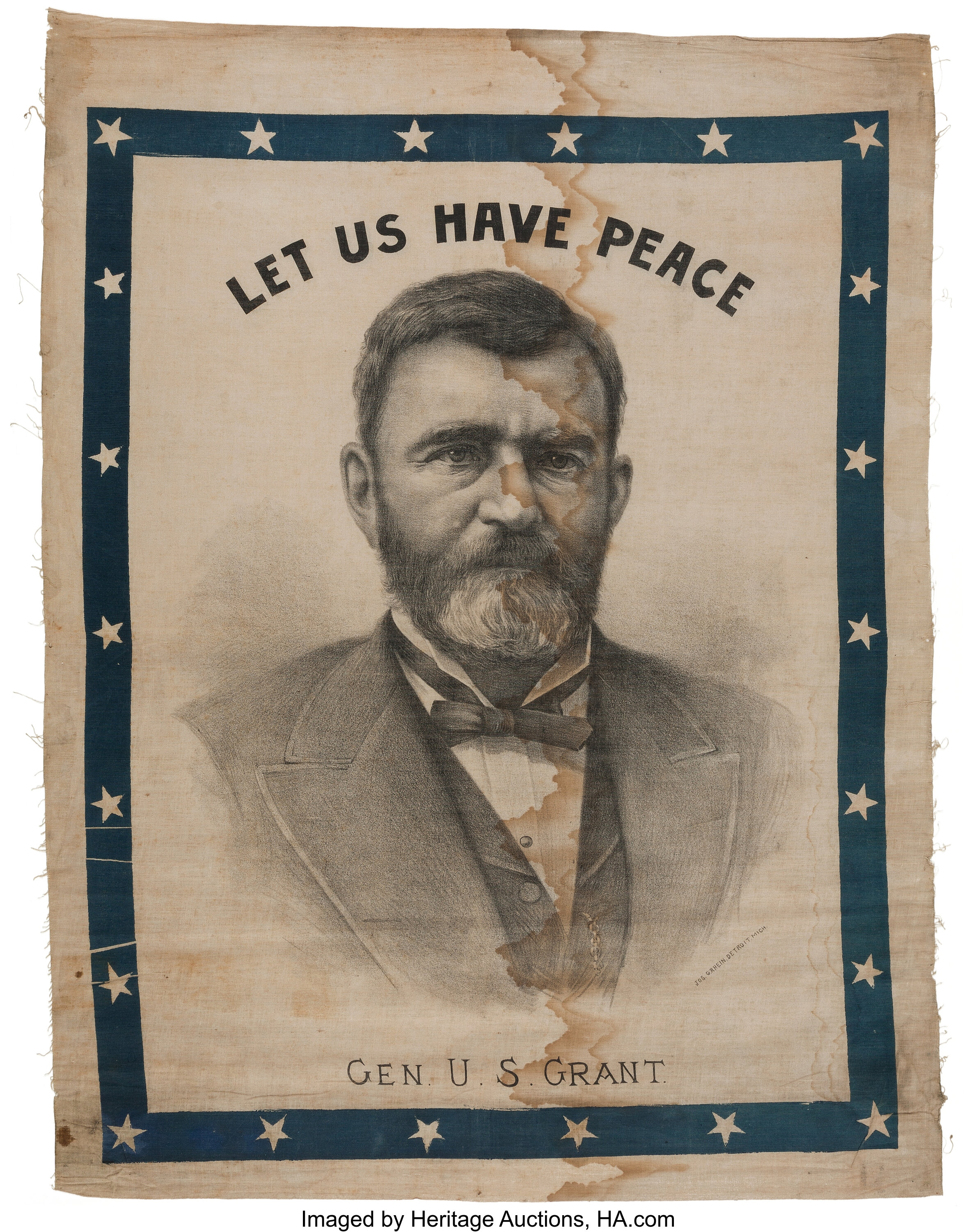 Ulysses S. Grant: An Intriguing Cotton Portrait Banner.  | Lot 