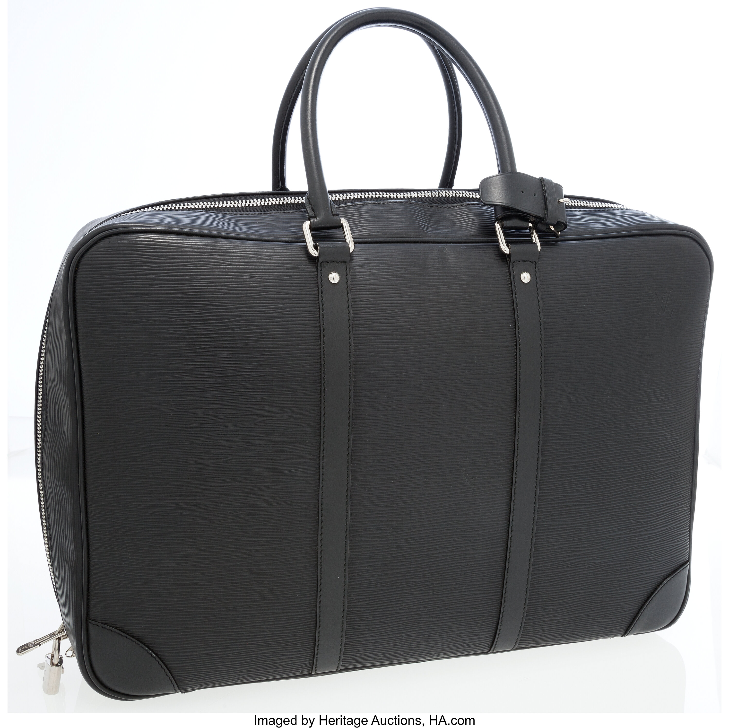 At Auction: A Louis Vuitton Black Ombre Bag. Epi leather exterior