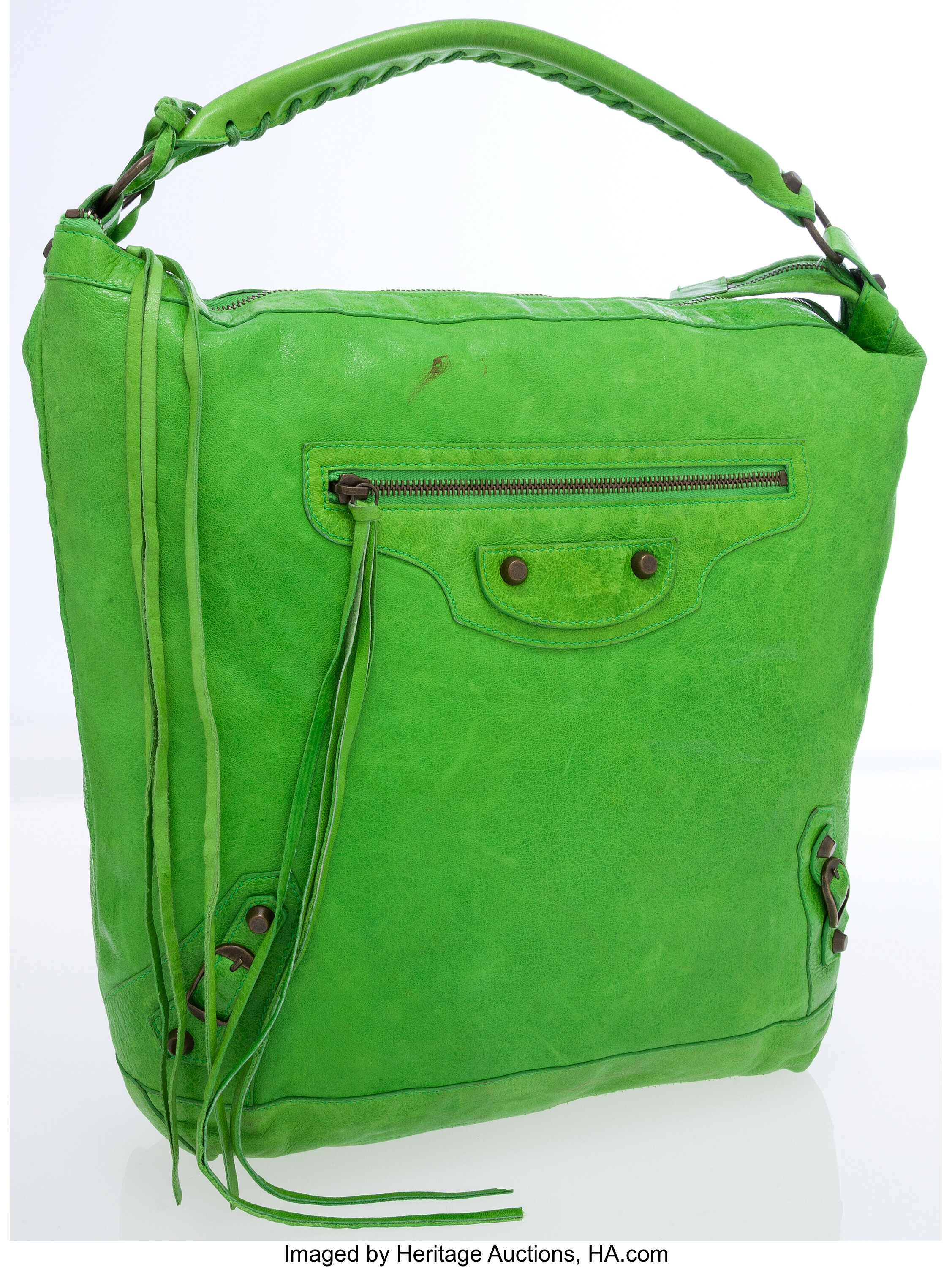 Pil stewardesse træfning Balenciaga Lime Green Antiqued Leather Classic Day Bag. ... Luxury | Lot  #78033 | Heritage Auctions