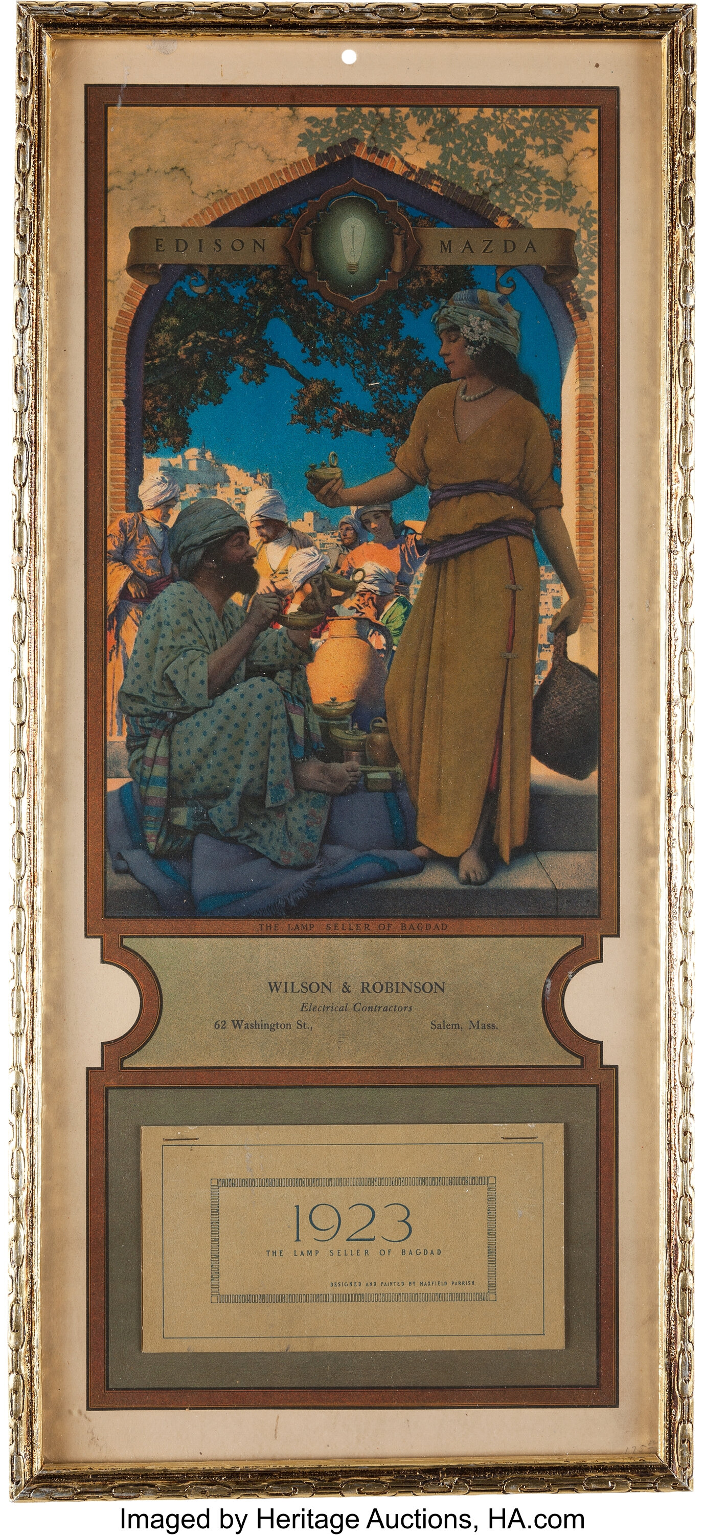 Maxfield Parrish: Lamp Seller of Bagdad Color Print, 1923 Edison | Lot ...