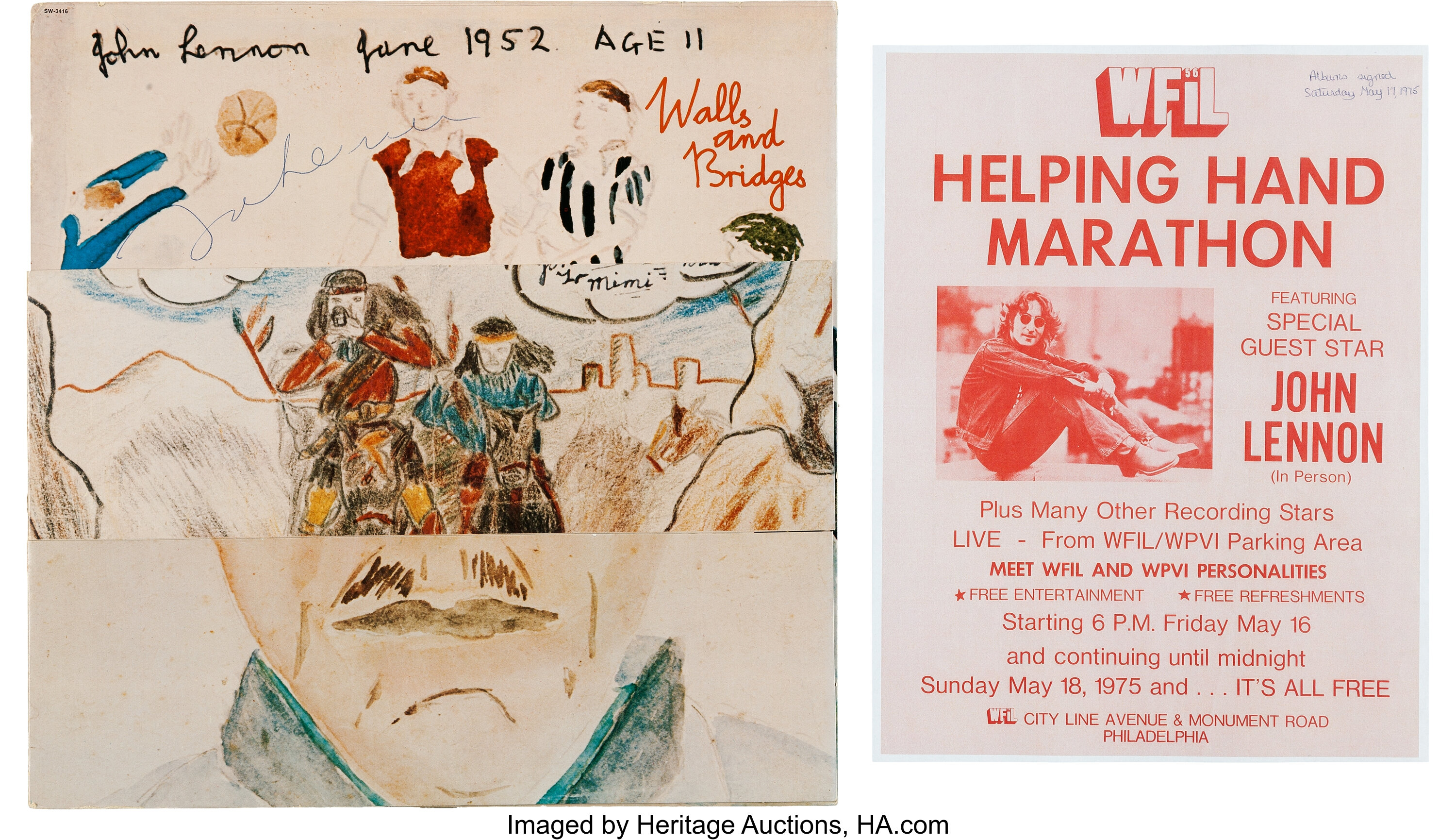 signed john lennon walls bridges